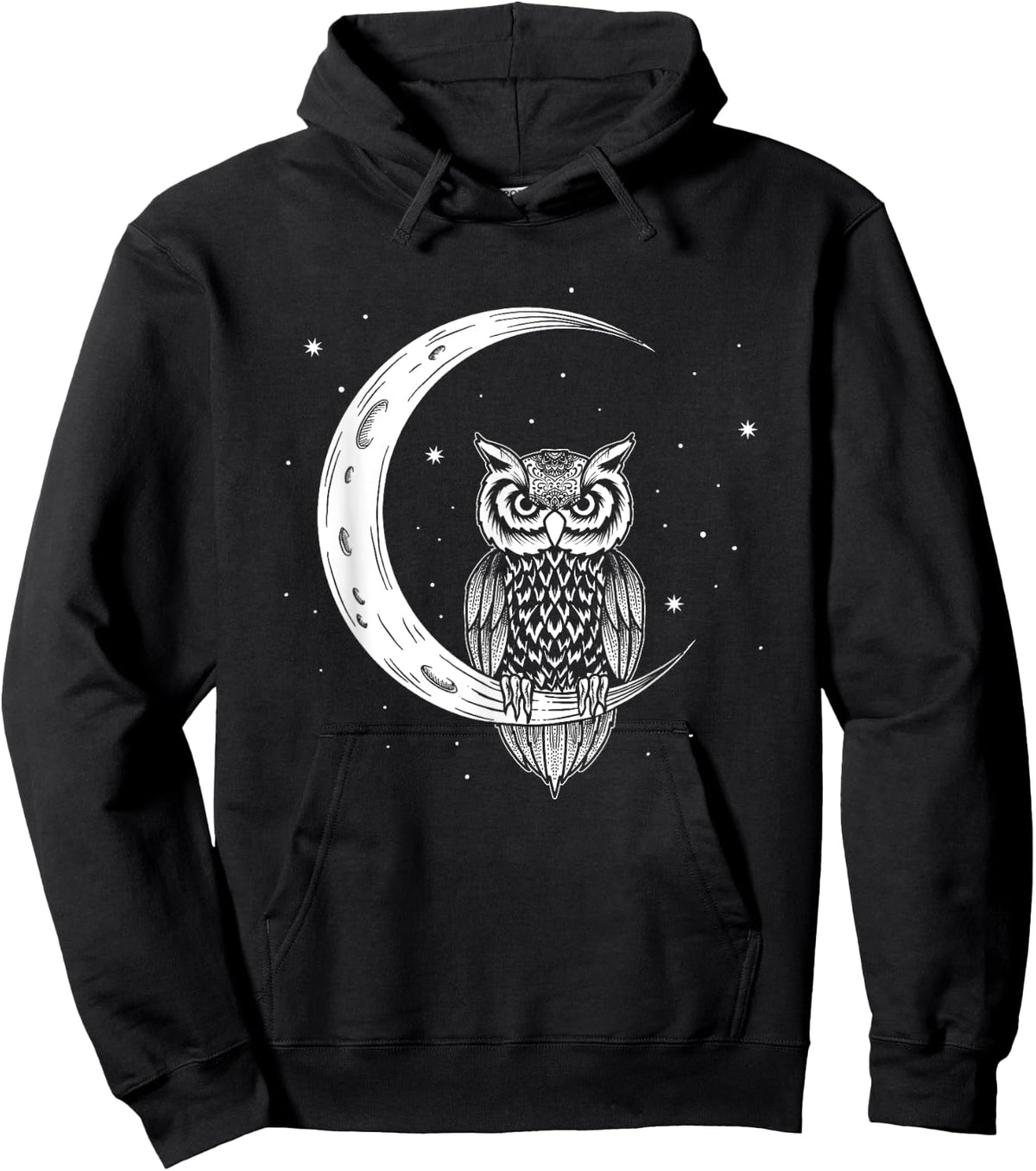 Hanging Owl In The Night Sky - Owlet Birds Lover Hoodie - Hoodie | Black
