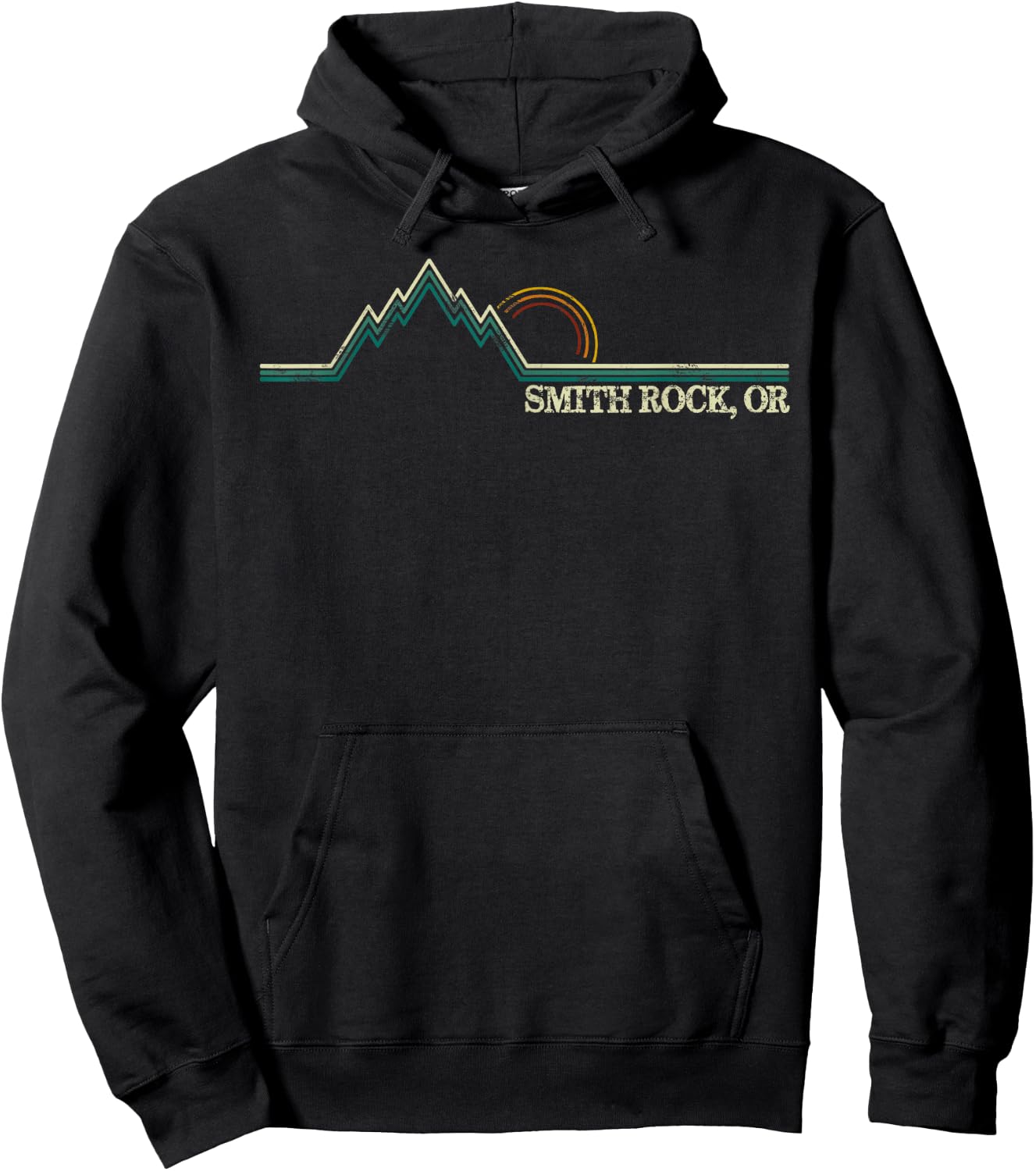 Smith Rock Oregon Retro Mountain Climbing Summer Hoodie - Hoodie | Black