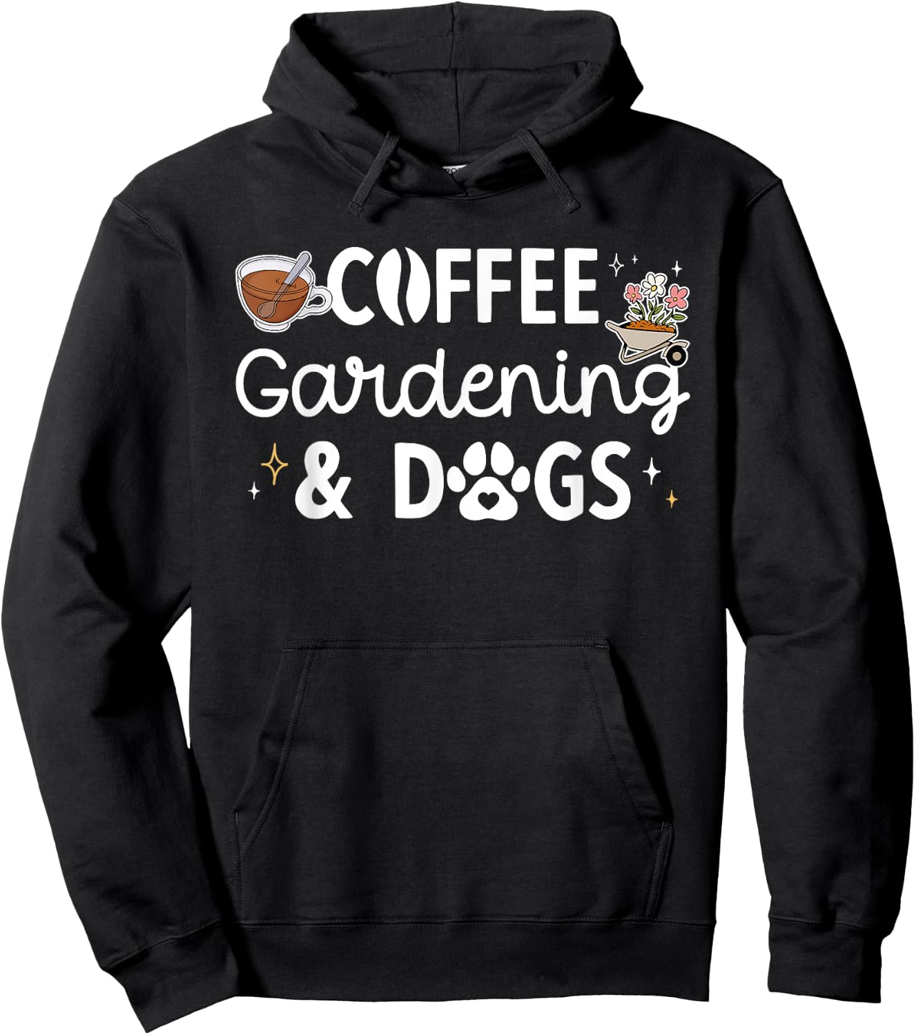 Coffee Gardening Dogs Gardener Garden Plant Hoodie - Hoodie | Black