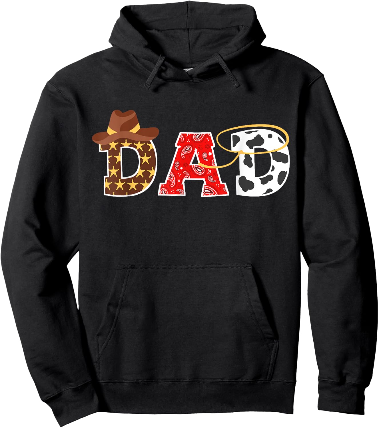 Cowboy Dad Western Rodeo Theme Kids Birthday Matching Family Hoodie - Hoodie | Black