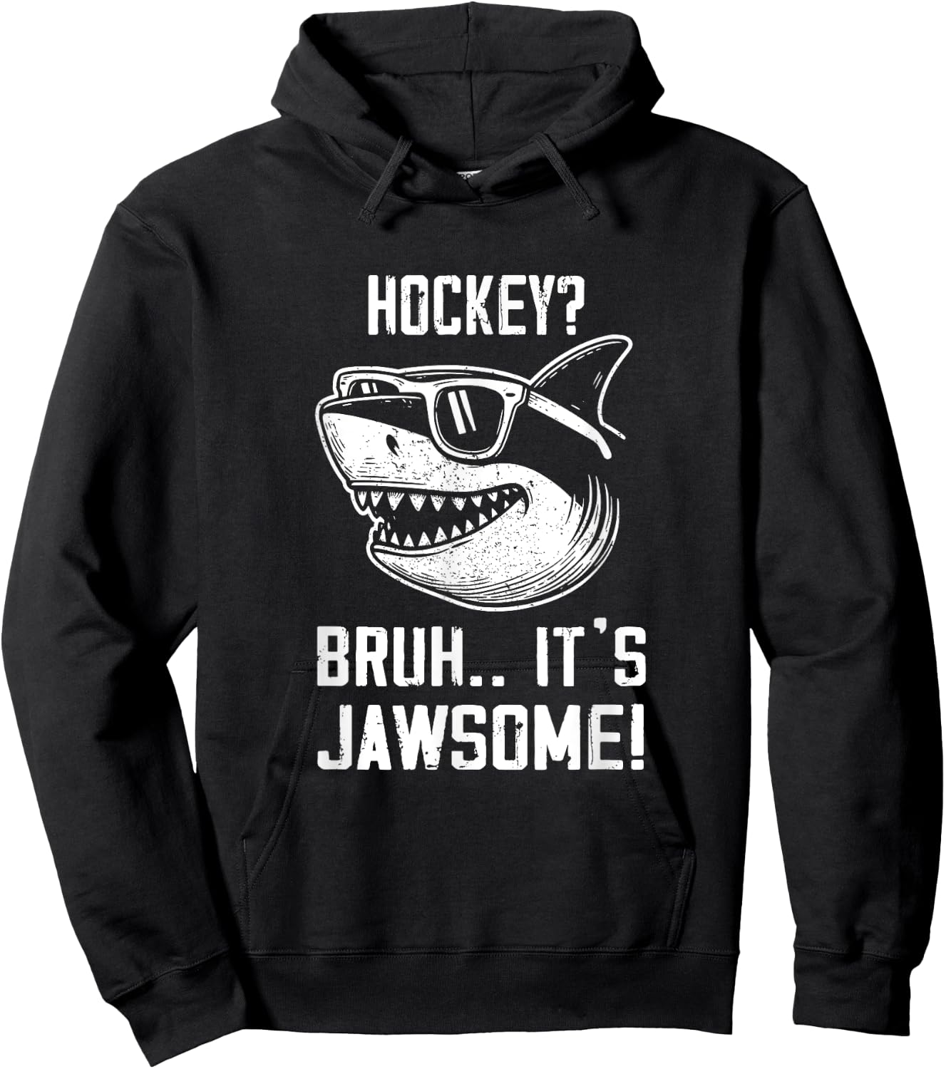 Hockey Bruh it's Jawsome Shark Kids Funny Hoodie - Hoodie | Black
