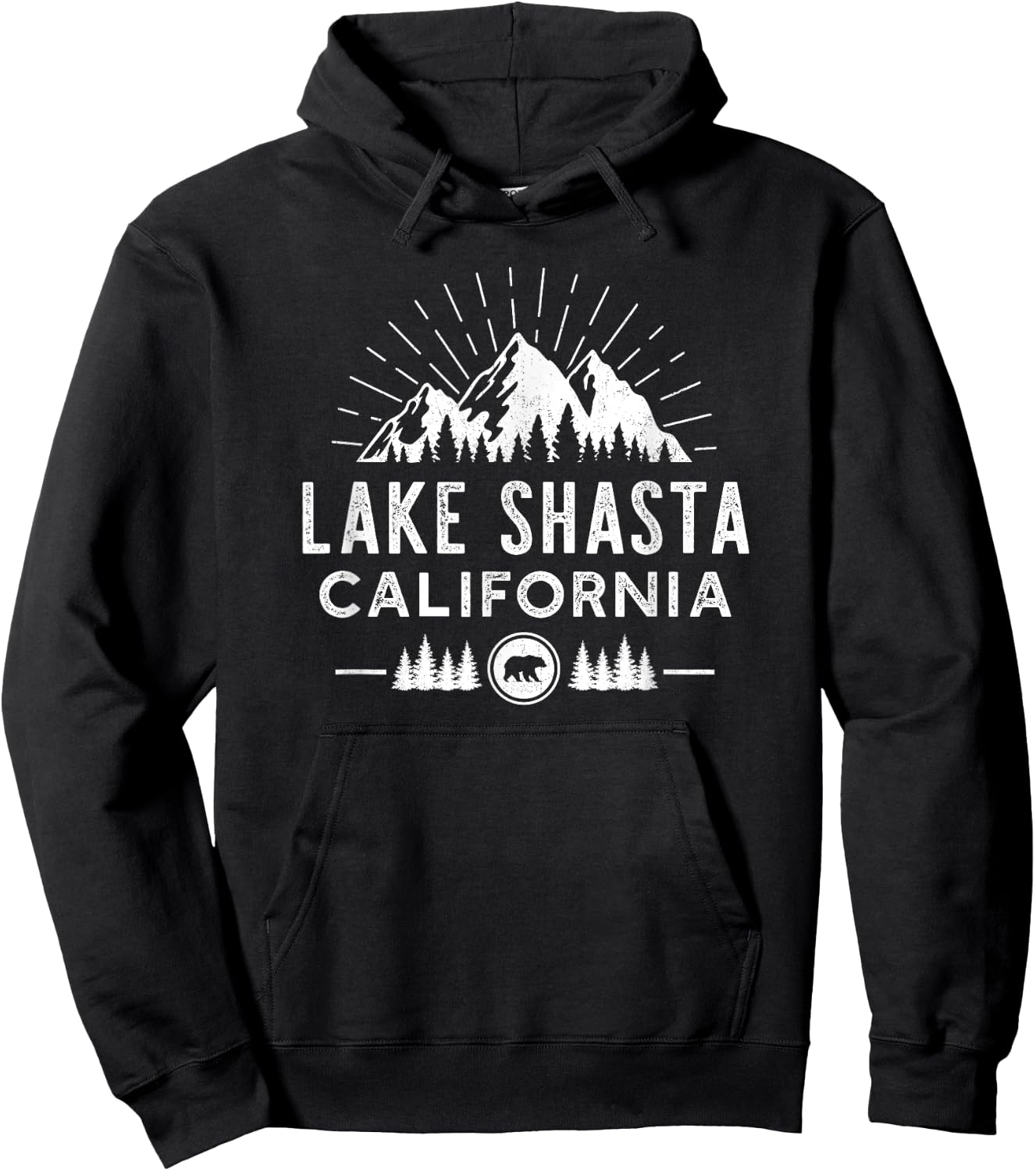 Lake Shasta California - Mountain Skiing Hiking Fishing Hoodie - Hoodie | Black