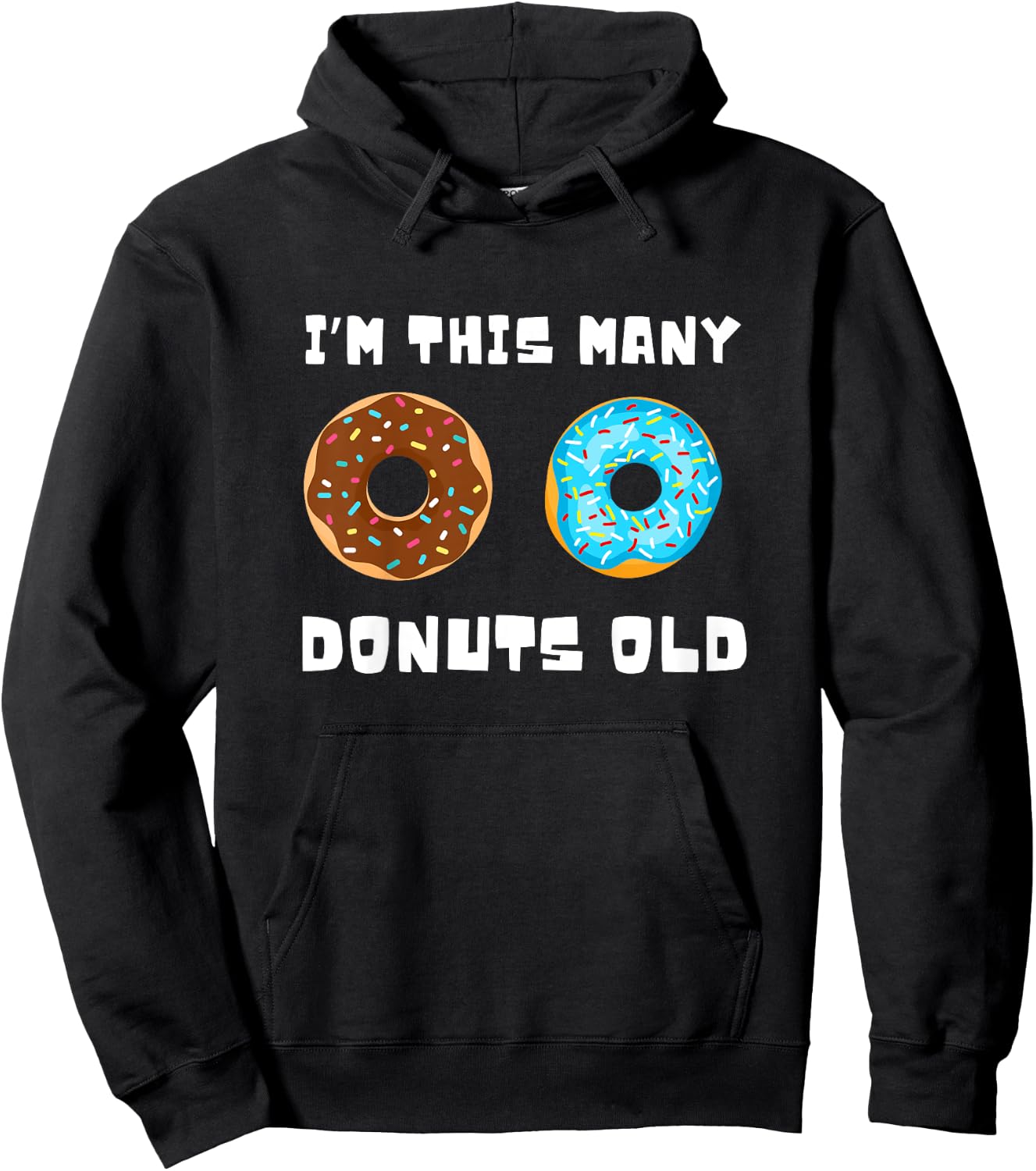 I'm This Many Donuts Old Donut 2nd Birthday 2 Years Old Bday Hoodie - Hoodie | Black