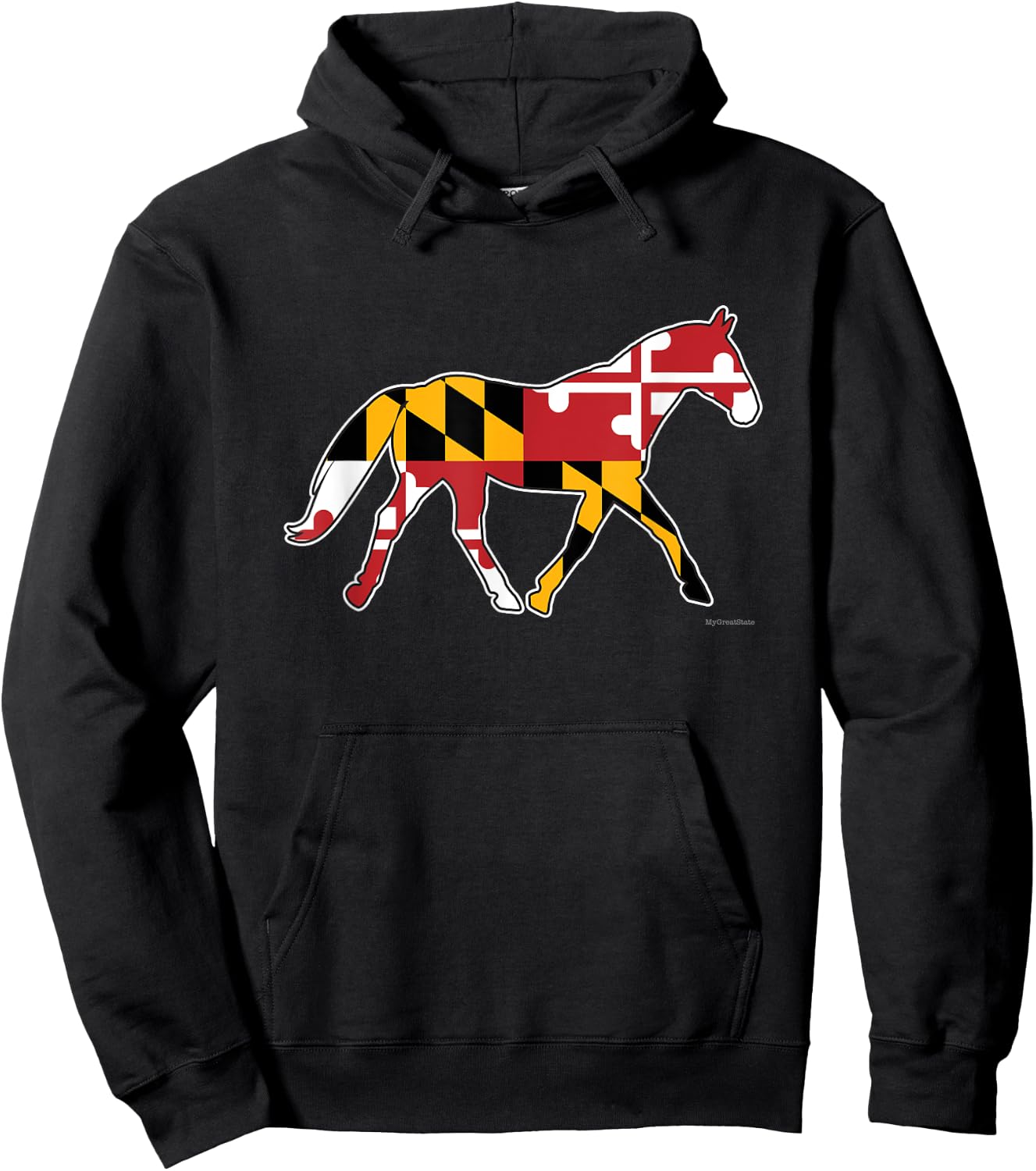 Maryland Horse Flag Decal - Maryland Horses Shirt Hoodie - Hoodie | Black