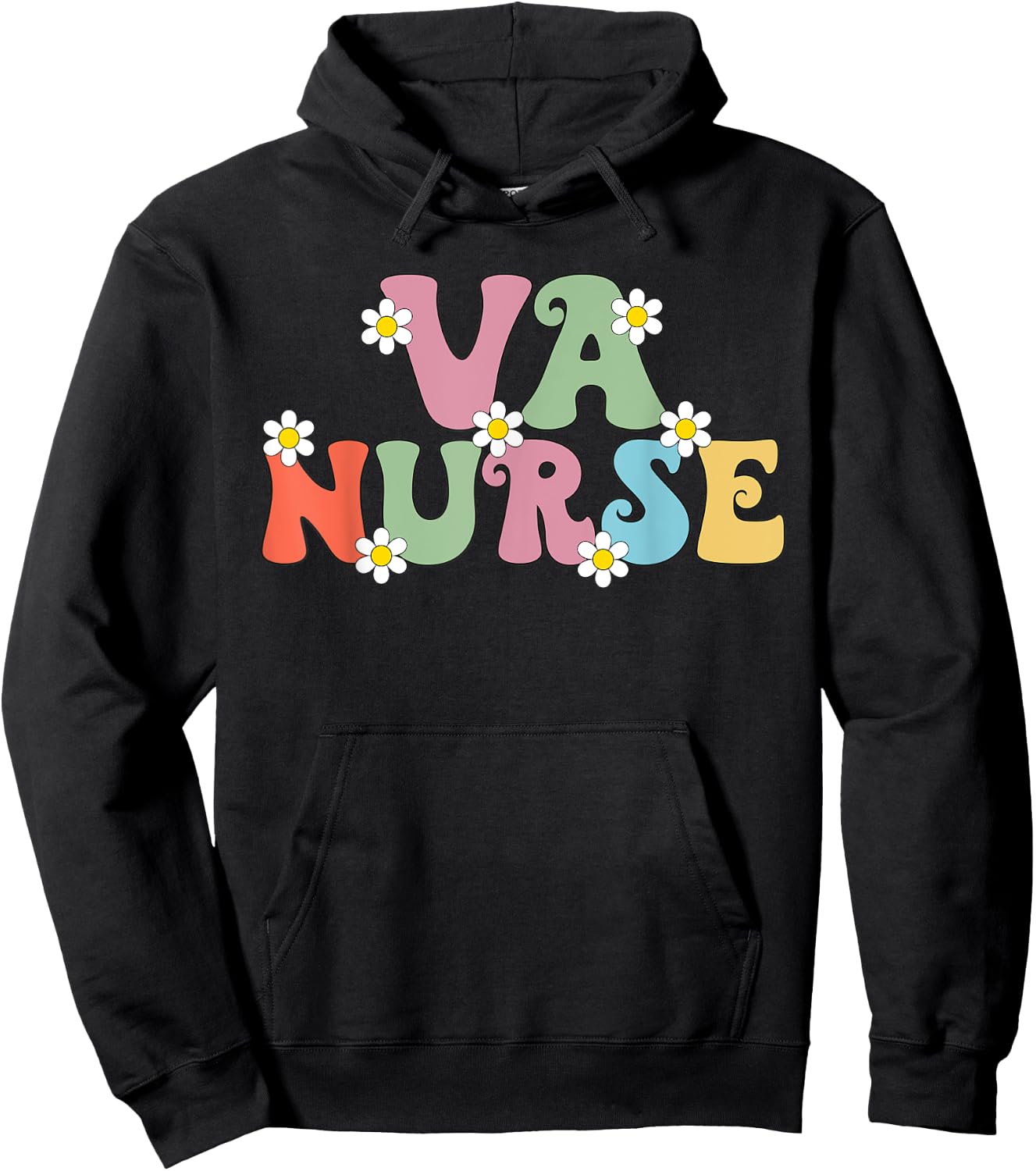 VA Nurse Week Groovy Appreciation Day For Work Hoodie - Hoodie | Black