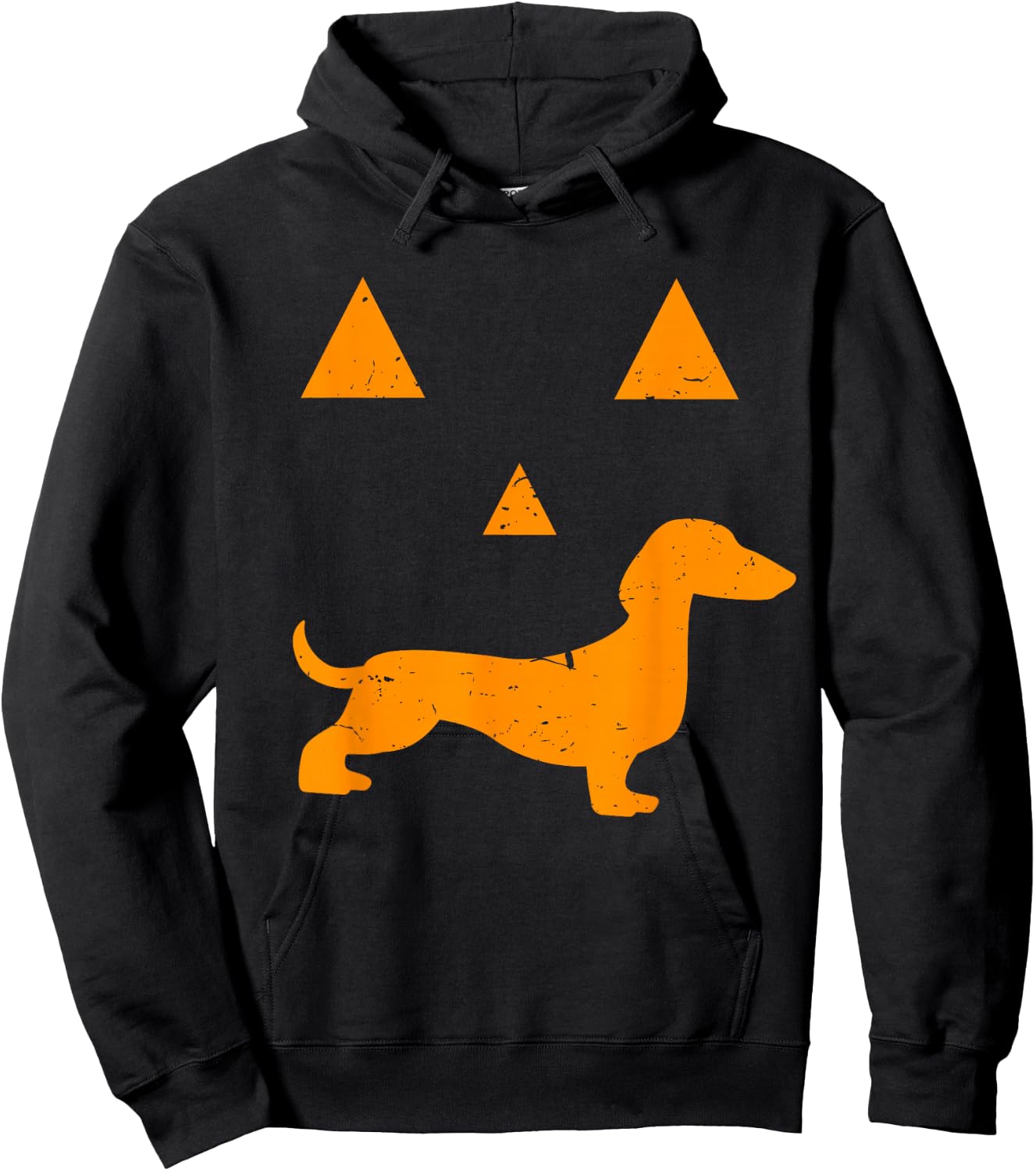 Halloween Pumpkin Dachshund Jack-o-lantern Costume Hoodie - Hoodie | Black