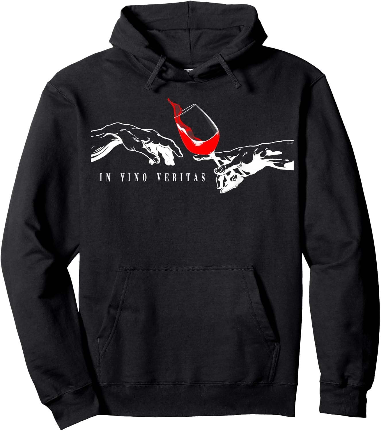 IN VINO VERITAS Creation of Adam Vino Digga Red Wine Hoodie - Hoodie | Black