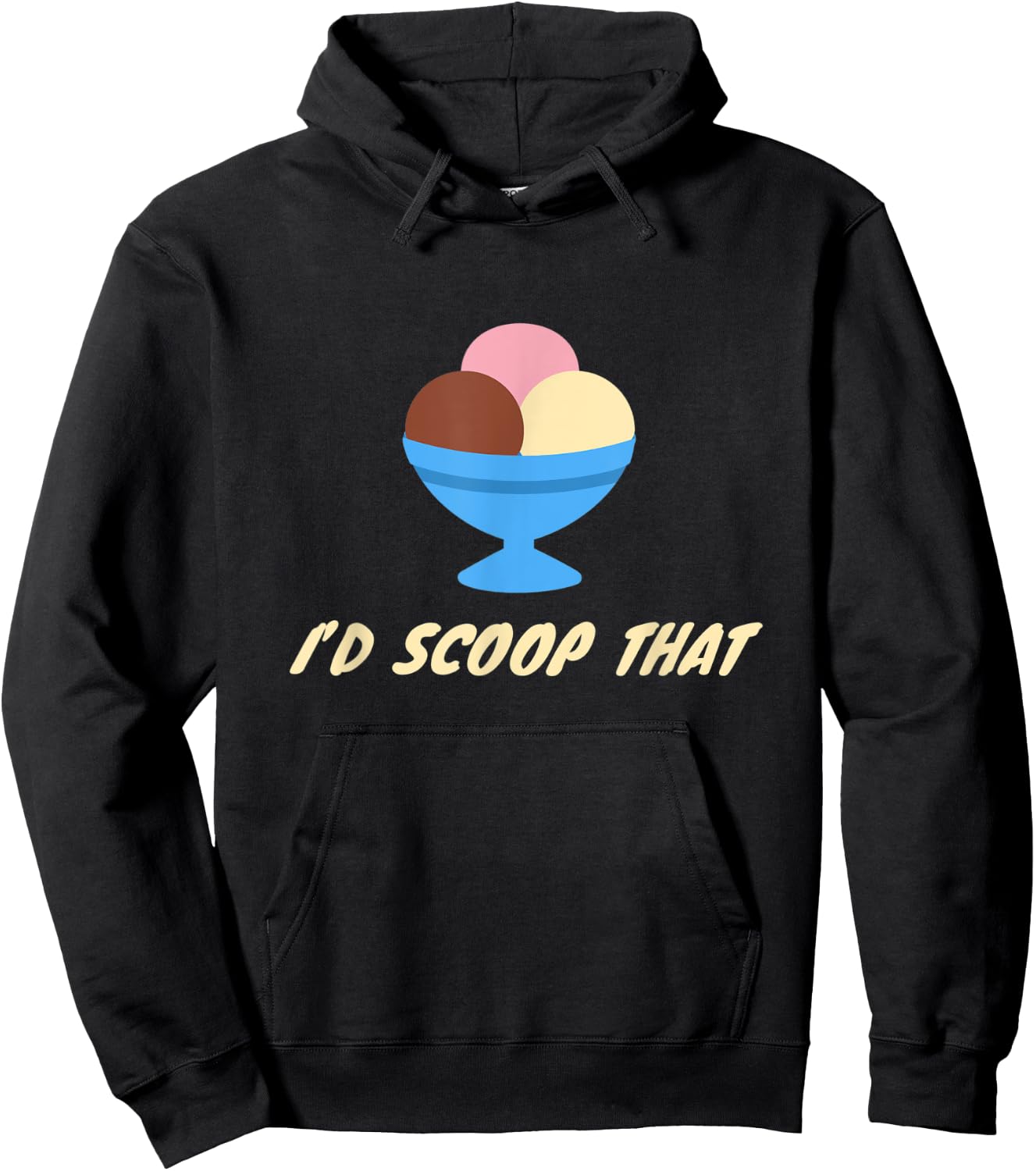I'd Scoop That Ice Cream Cone Vanilla Summer Treat Sprinkles Women Kids Hoodie - Hoodie | Black