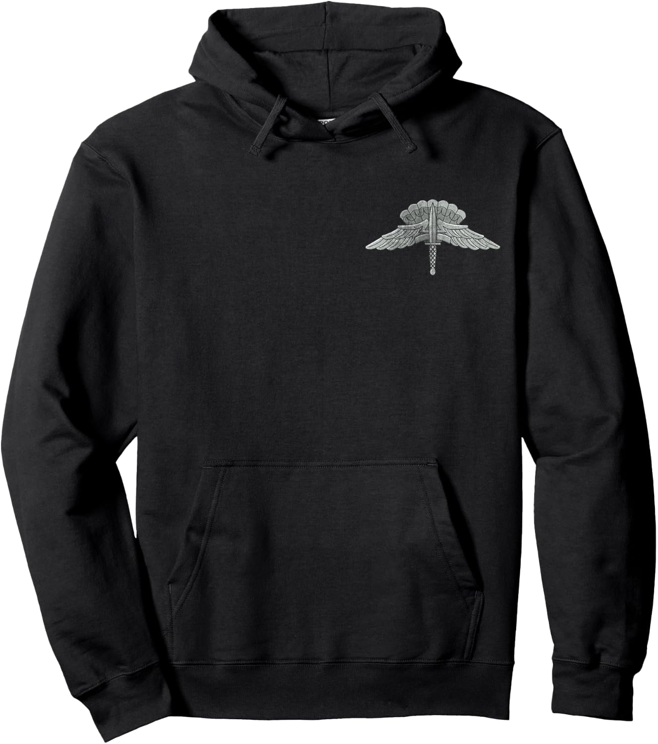 Military Freefall Parachutist Badge Distressed Logo Veteran Hoodie - Hoodie | Black