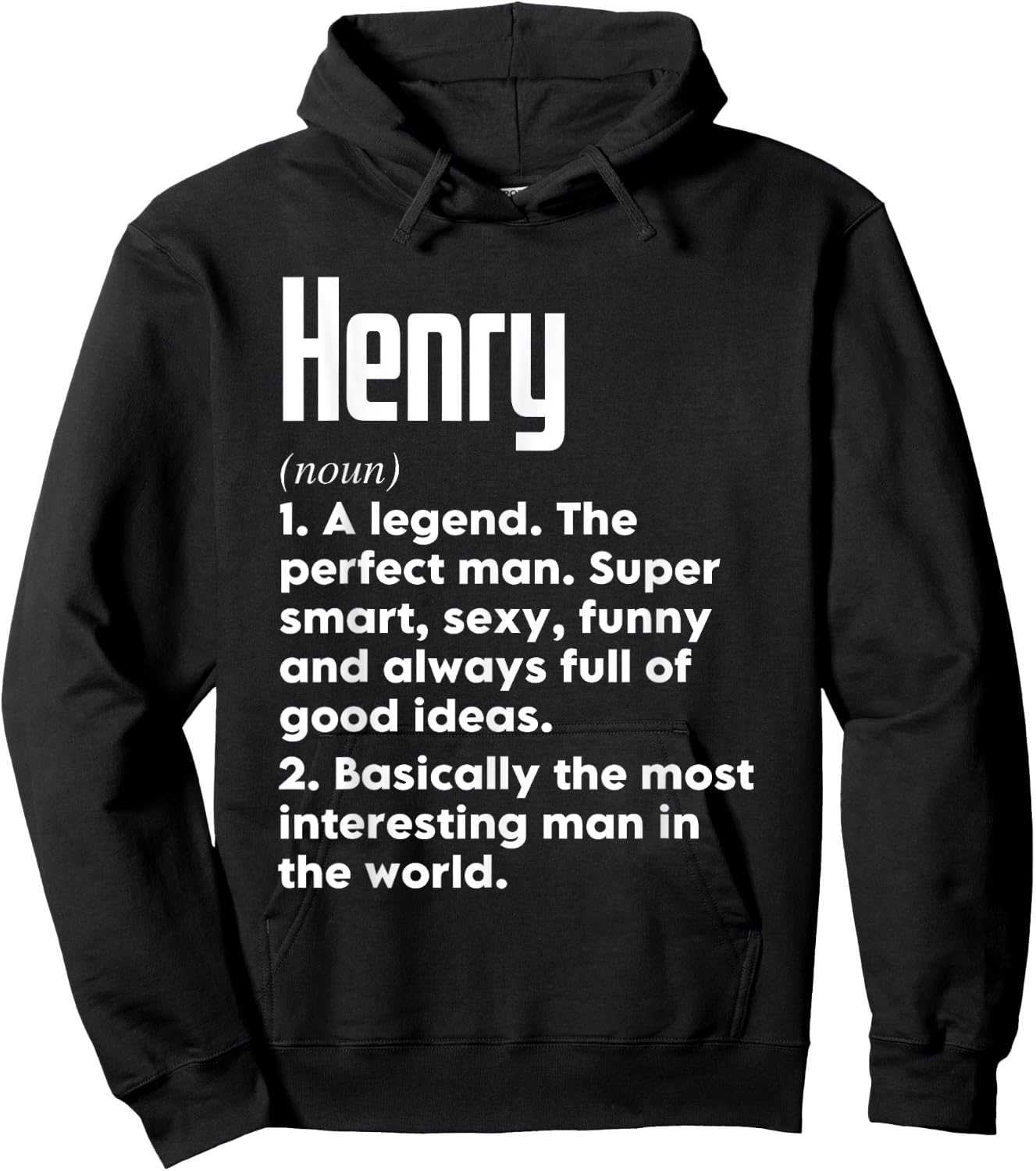 Henry Name Definition Funny Meaning Personalized Hoodie - Hoodie | Black