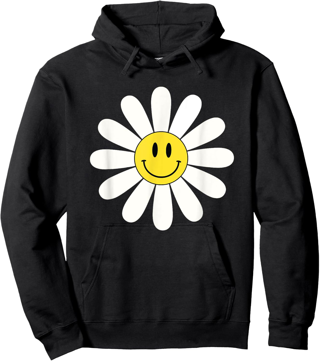 Nice white Daisies Flower Cute Daisies Flower Smile Face Hoodie - Hoodie | Black
