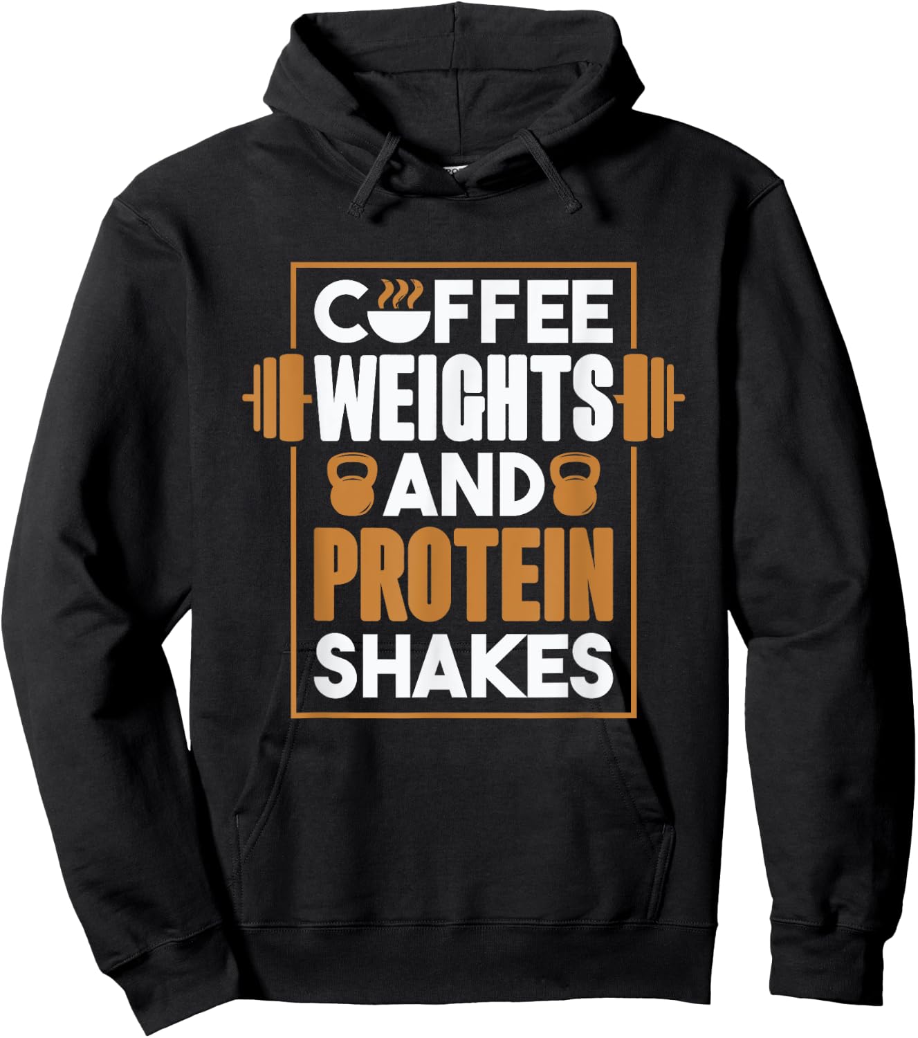 Coffee Weights And Protein Shakes, Bodybuilding and Workout Hoodie - Hoodie | Black