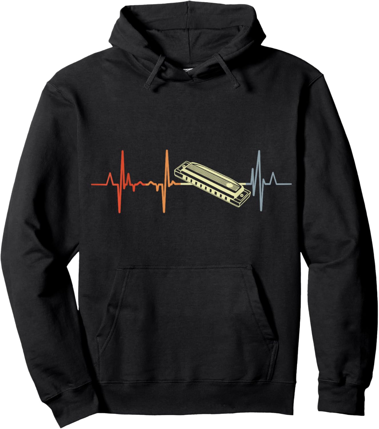 I Love my Harmonica ECG Hoodie - Hoodie | Black