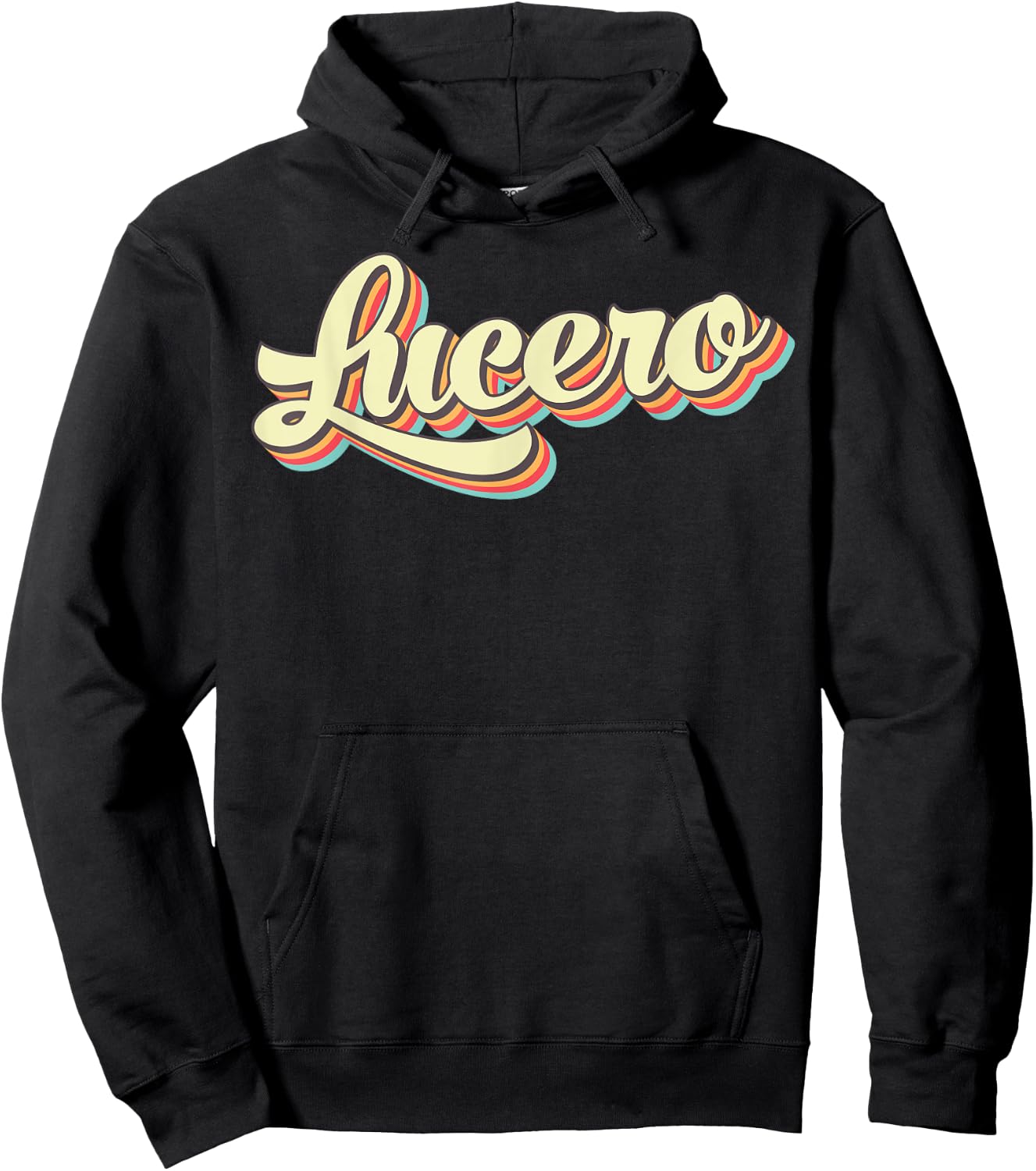 Lucero Retro Art Baseball Font Vintage Hoodie - Hoodie | Black