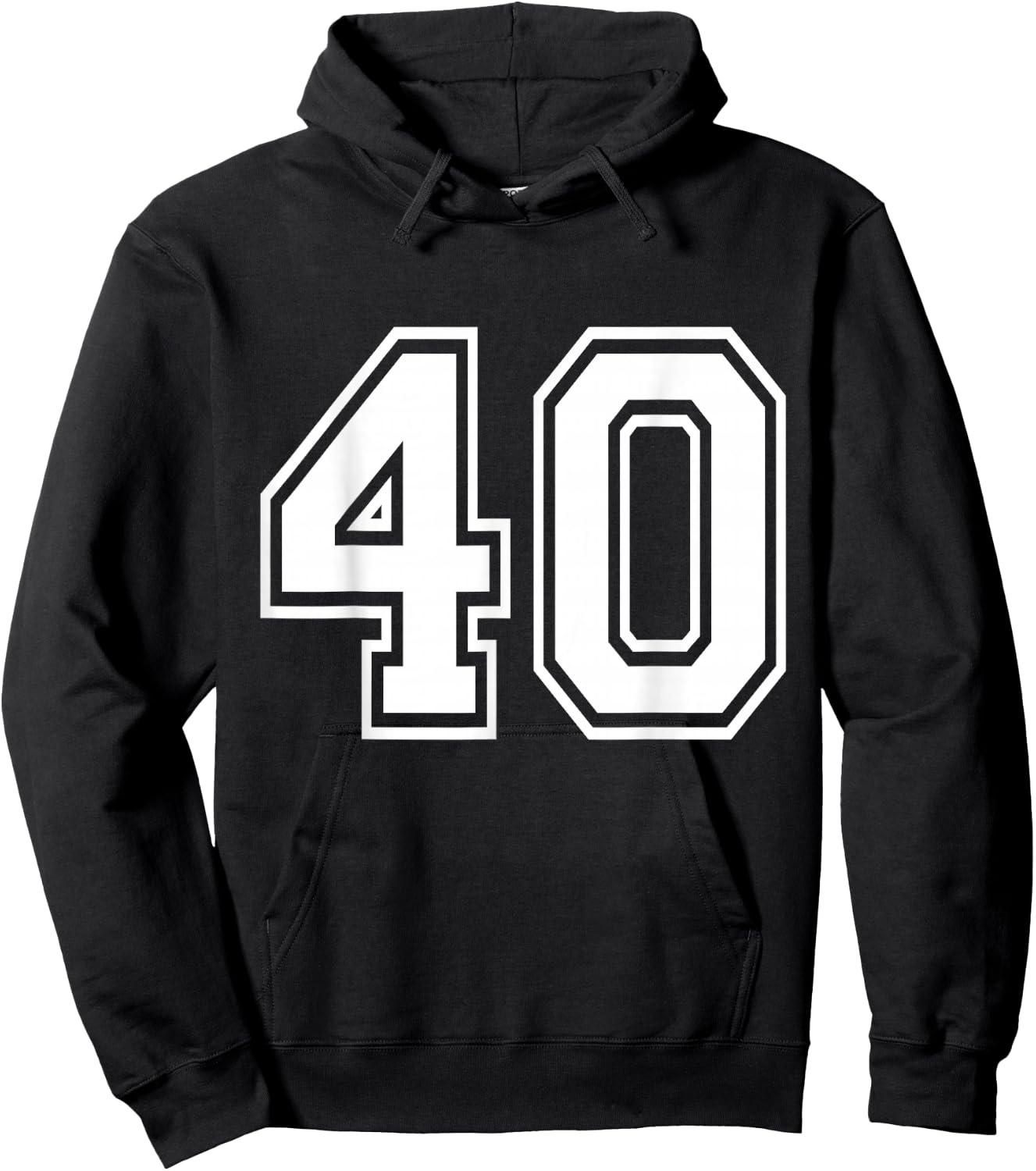 Number 40 Front + Back Varsity Sports Team 40th Birthday Hoodie - Hoodie | Black