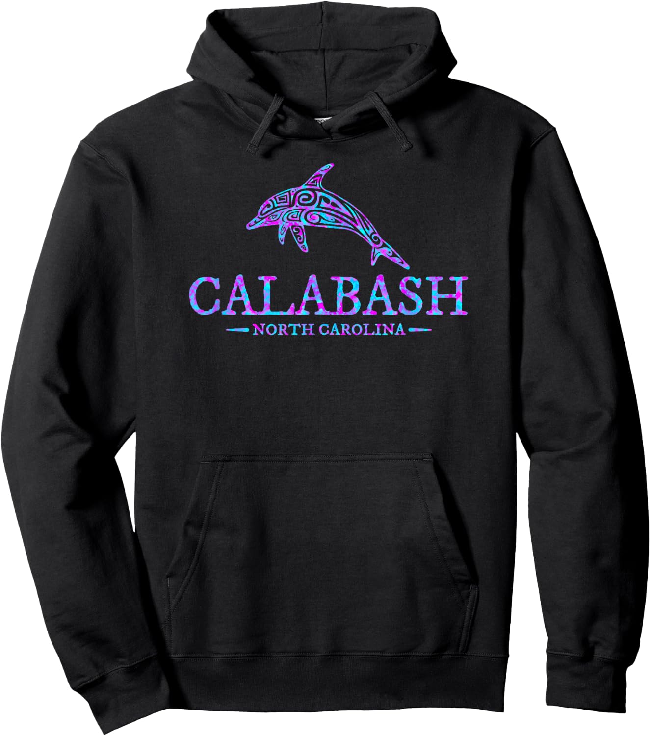Calabash North Carolina Dolphin Souvenir Boys Girls Hoodie - Hoodie | Black