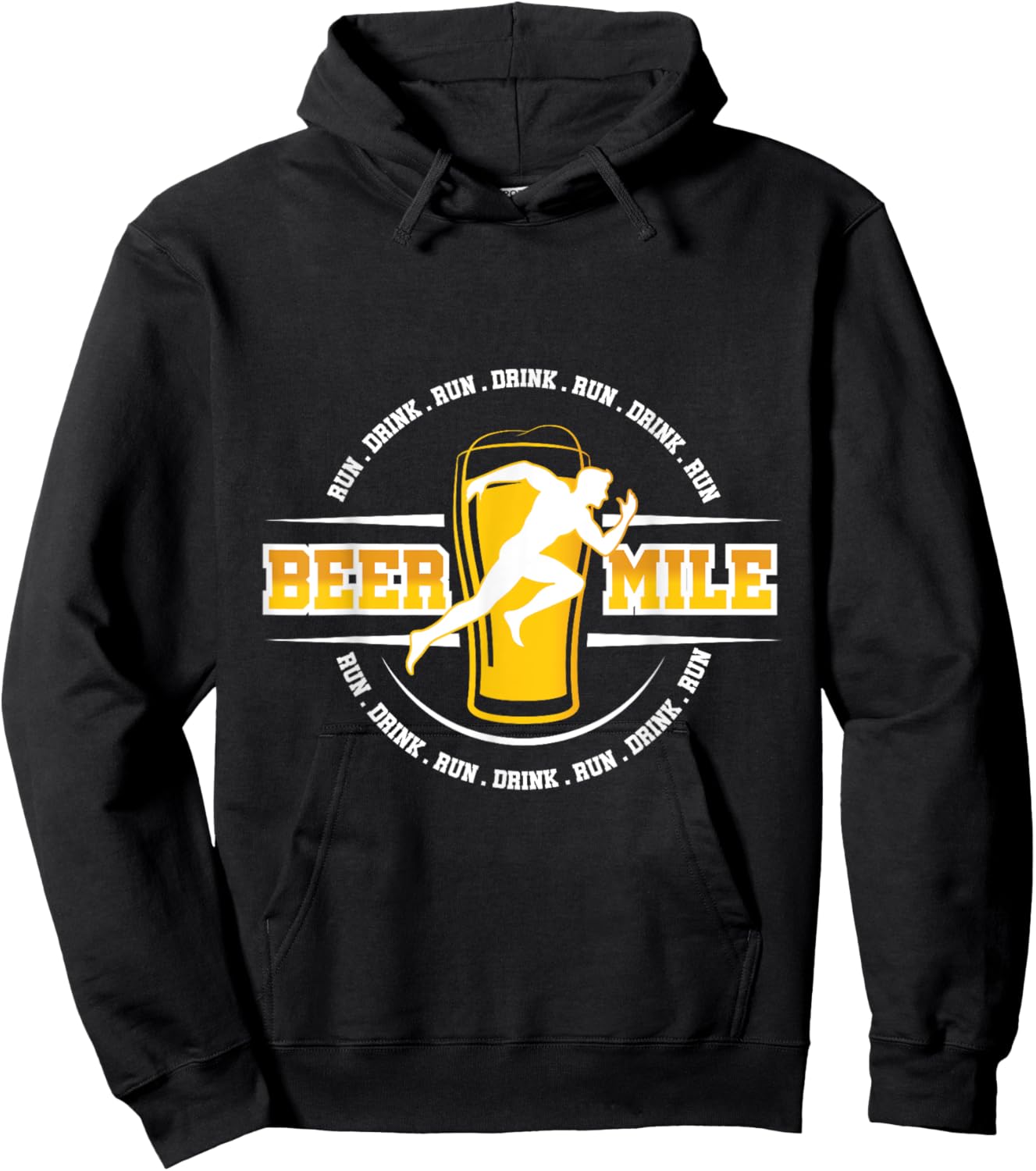Beer Mile Run A Mile or Drink A Beer Race Hoodie - Hoodie | Black