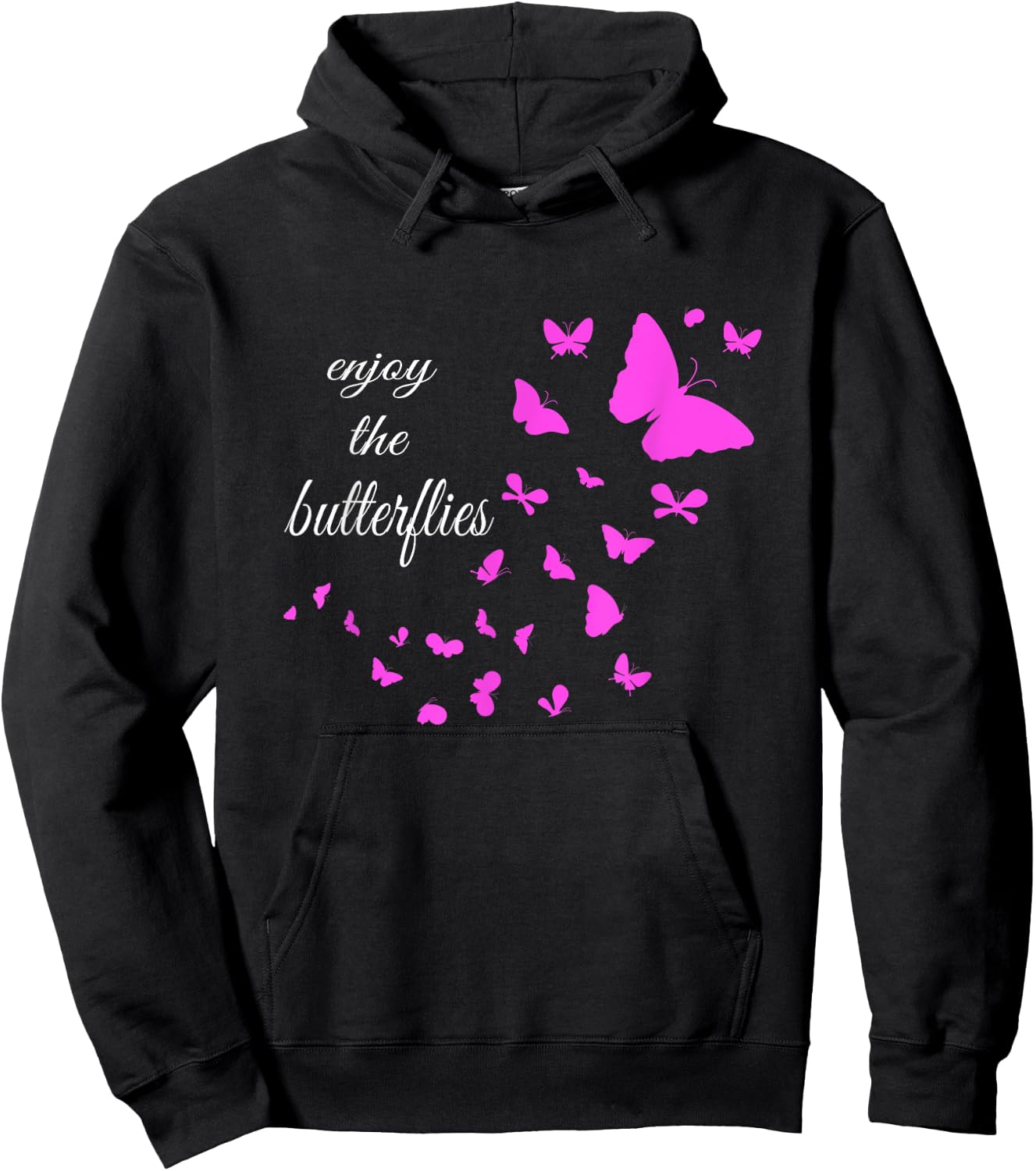 Enjoy The Butterflies Women Butterfly Hoodie - Hoodie | Black