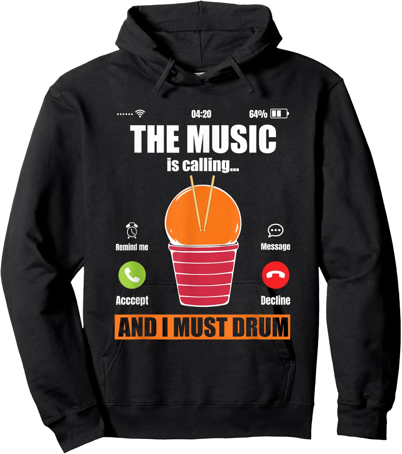 Funny Cardio Drumming Workout Gym Fitness Class Exercise Hoodie - Hoodie | Black