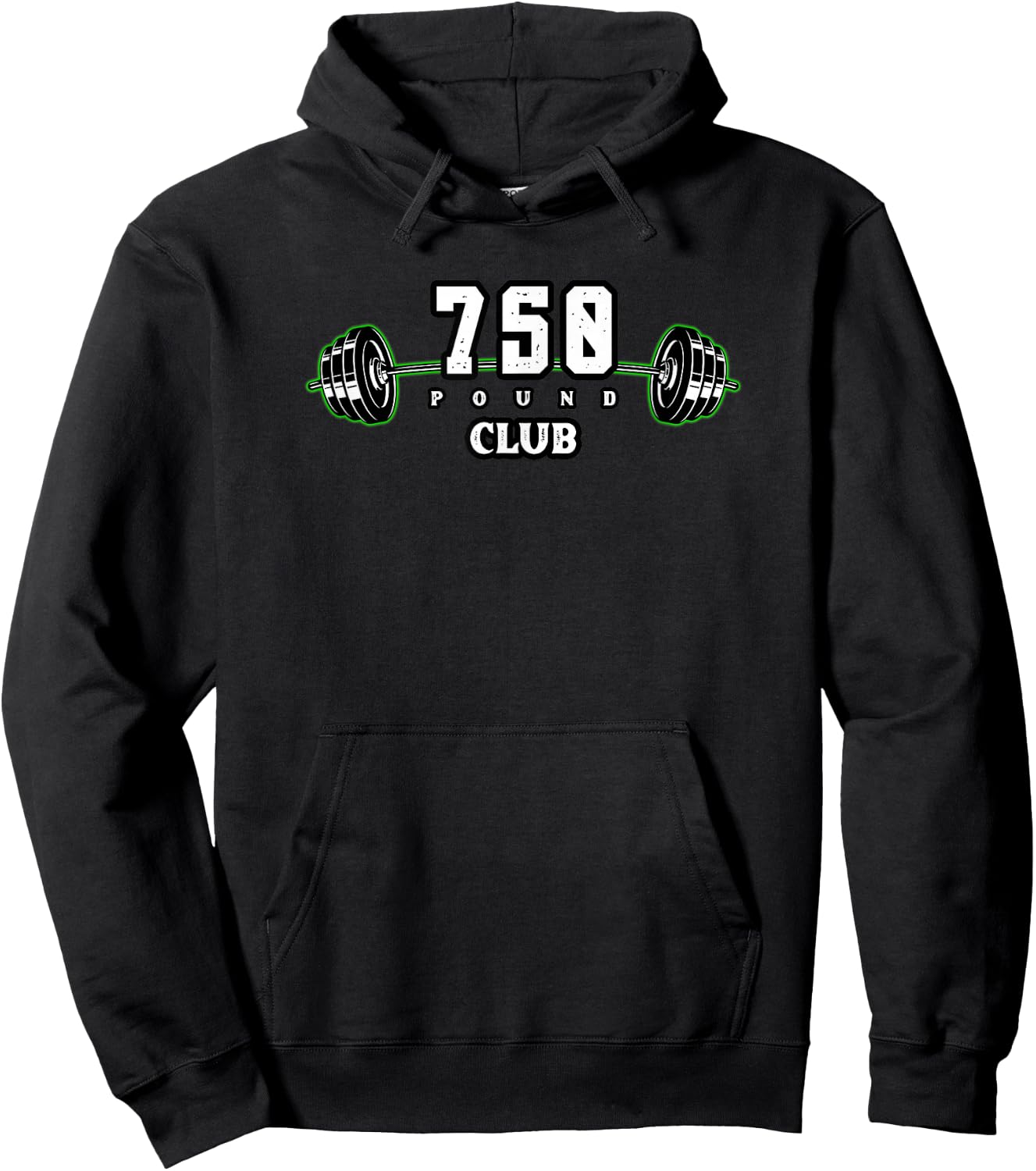 750 Pound Club - Barbell , Small, Black Hoodie - Hoodie | Black