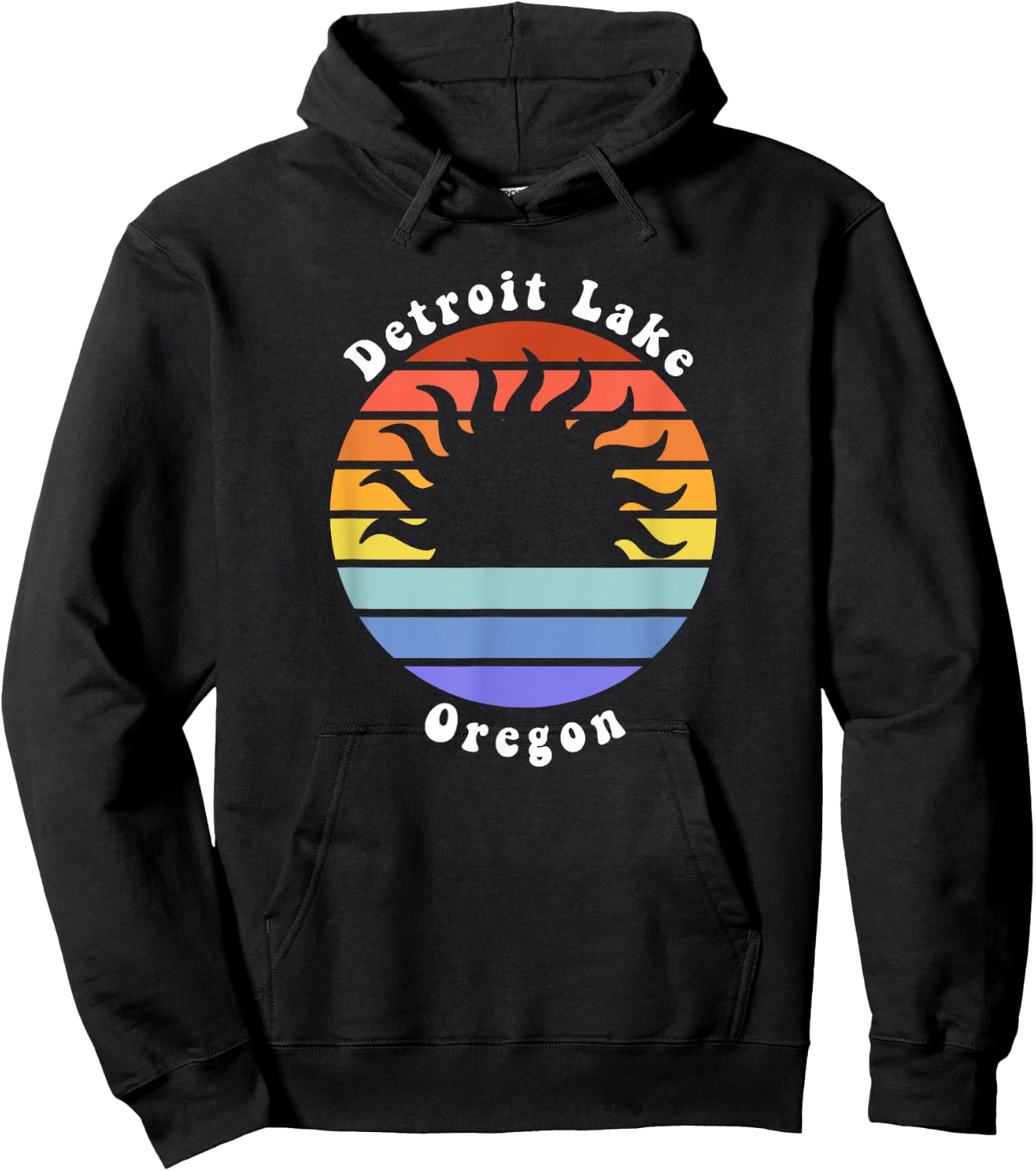 Detroit Lake Oregon Sunrise Vacation Souvenir Hoodie - Hoodie | Black