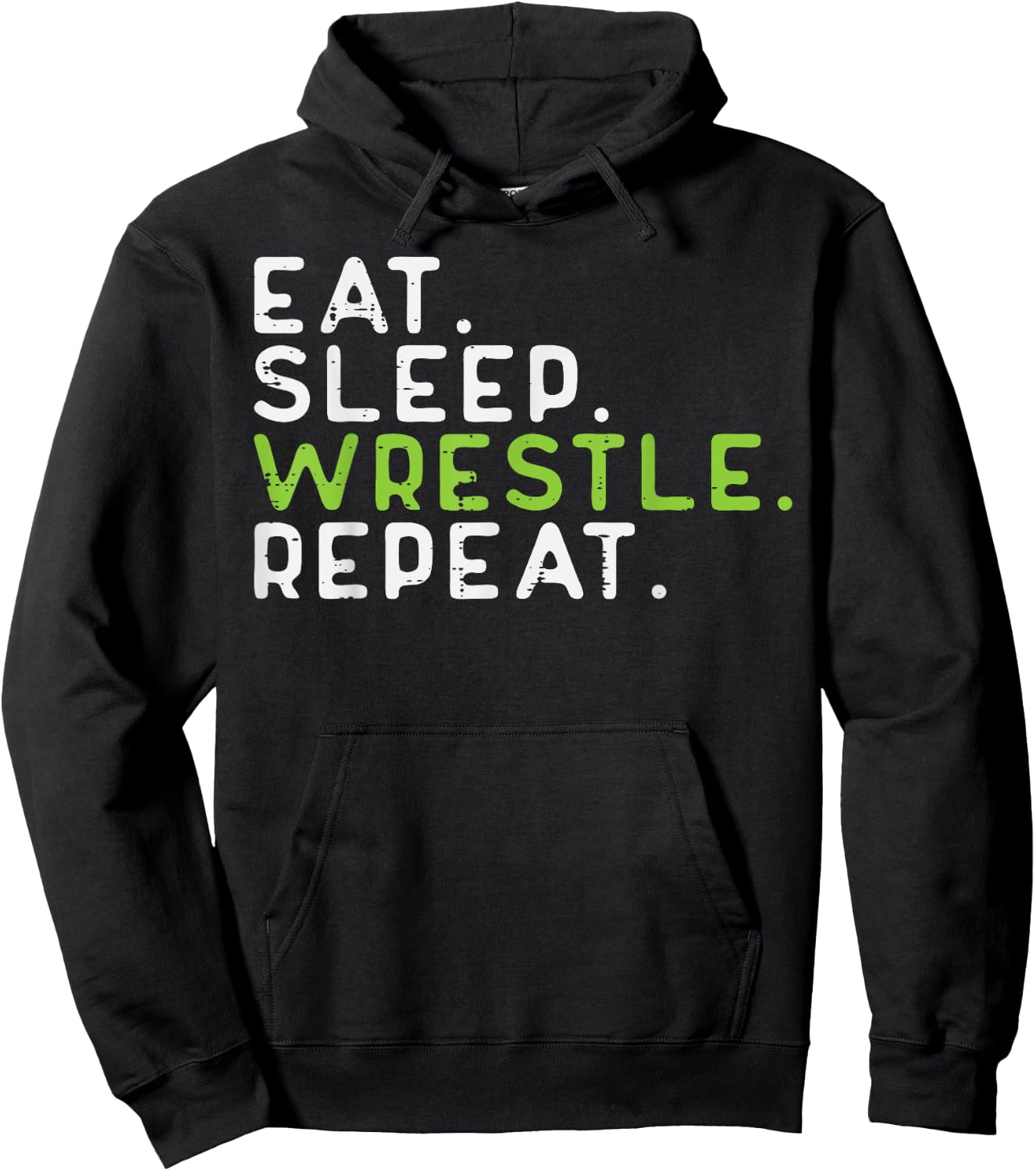 Eat Sleep Wrestle Repeat Wrestling Wrestler Men Women Kids Hoodie - Hoodie | Black