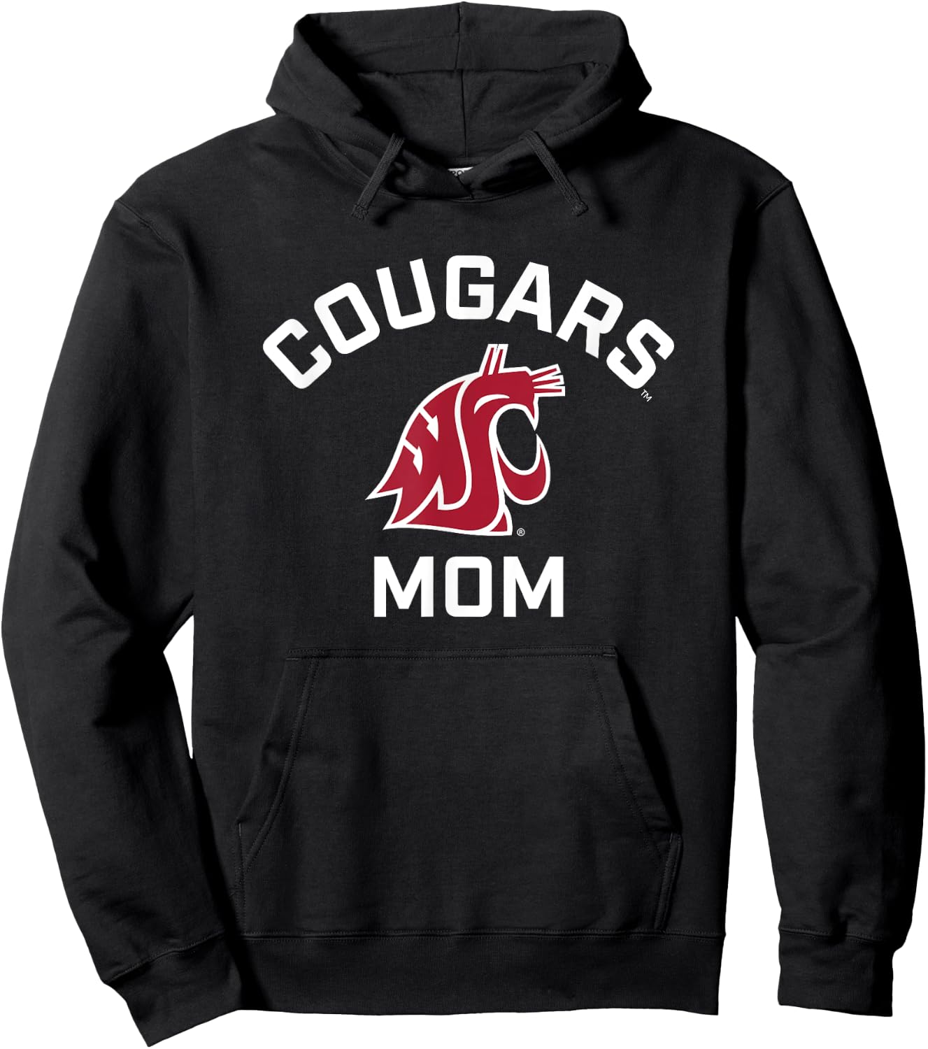 Washington State University Cougars Arched Mom Hoodie - Hoodie | Black