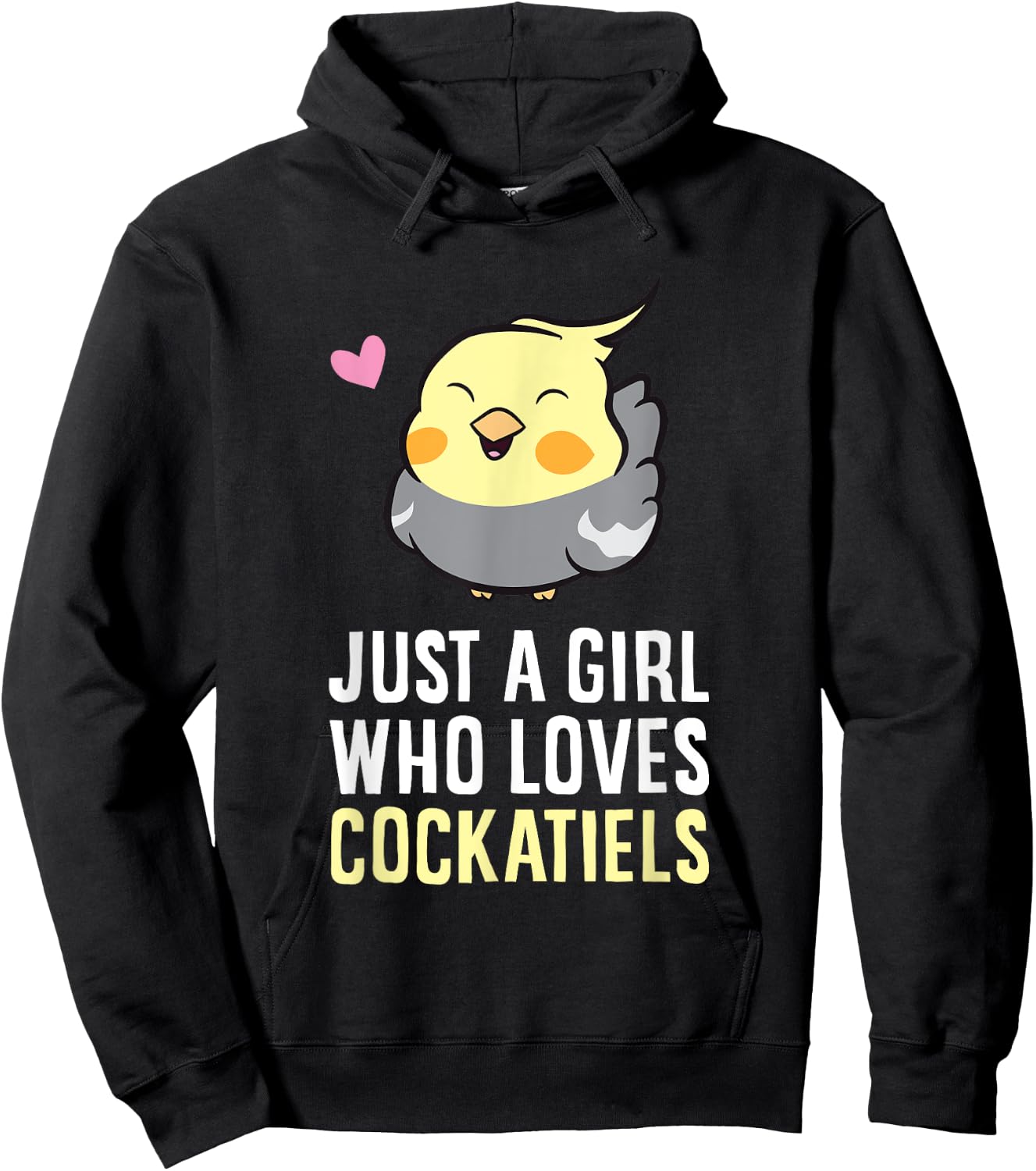 Just a Girl Who Loves Cockatiels Hoodie - Hoodie | Black