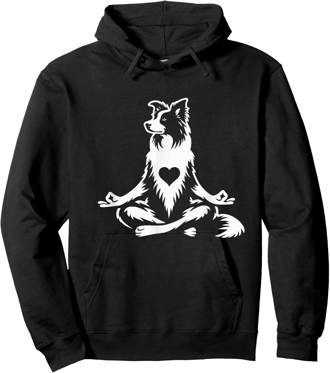 Funny Border Collie Yoga Pose Dog Graphic Design Hoodie - Hoodie | Black