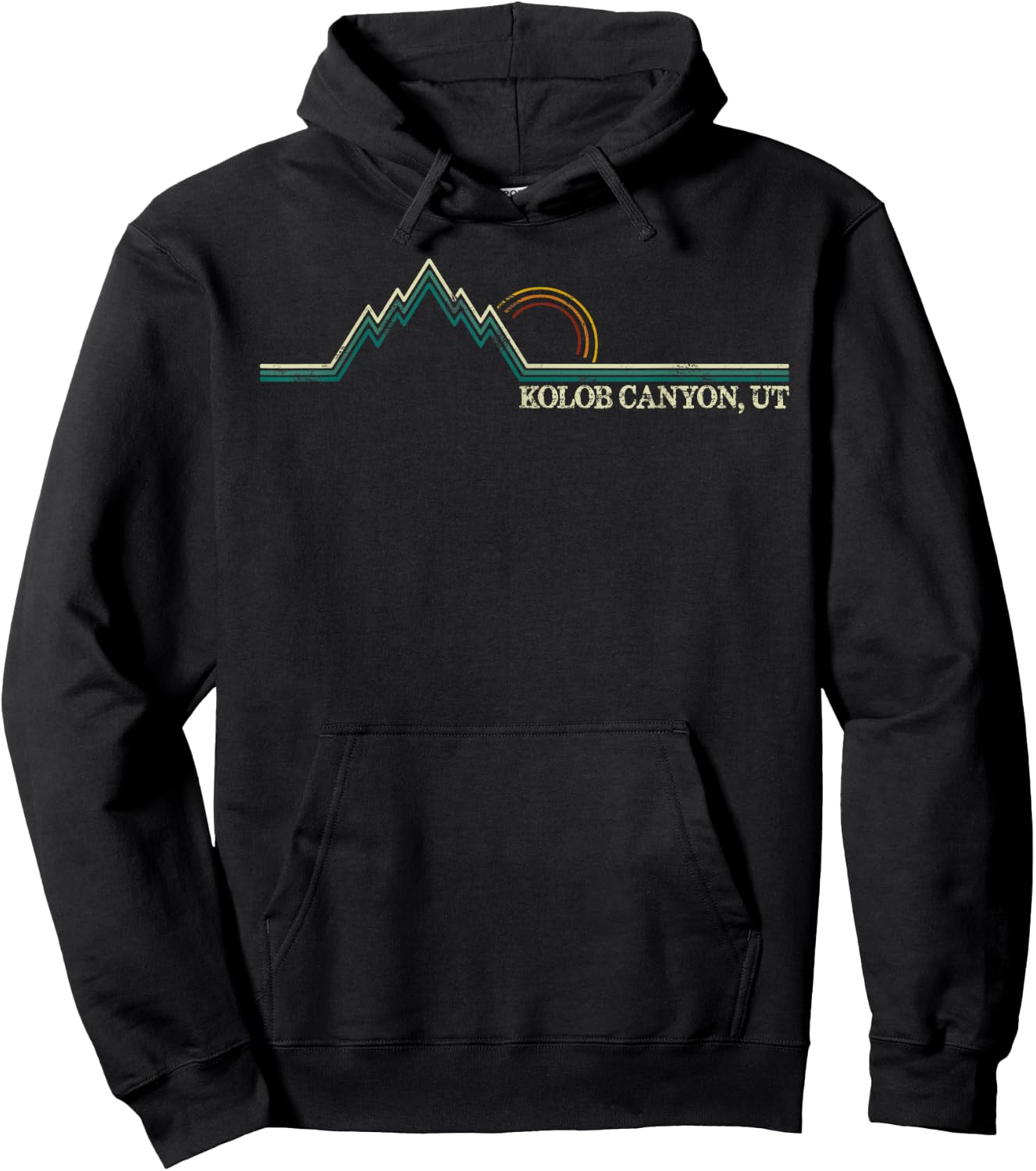 Kolob Canyon Utah Retro Mountain Climbing Summer Hoodie - Hoodie | Black