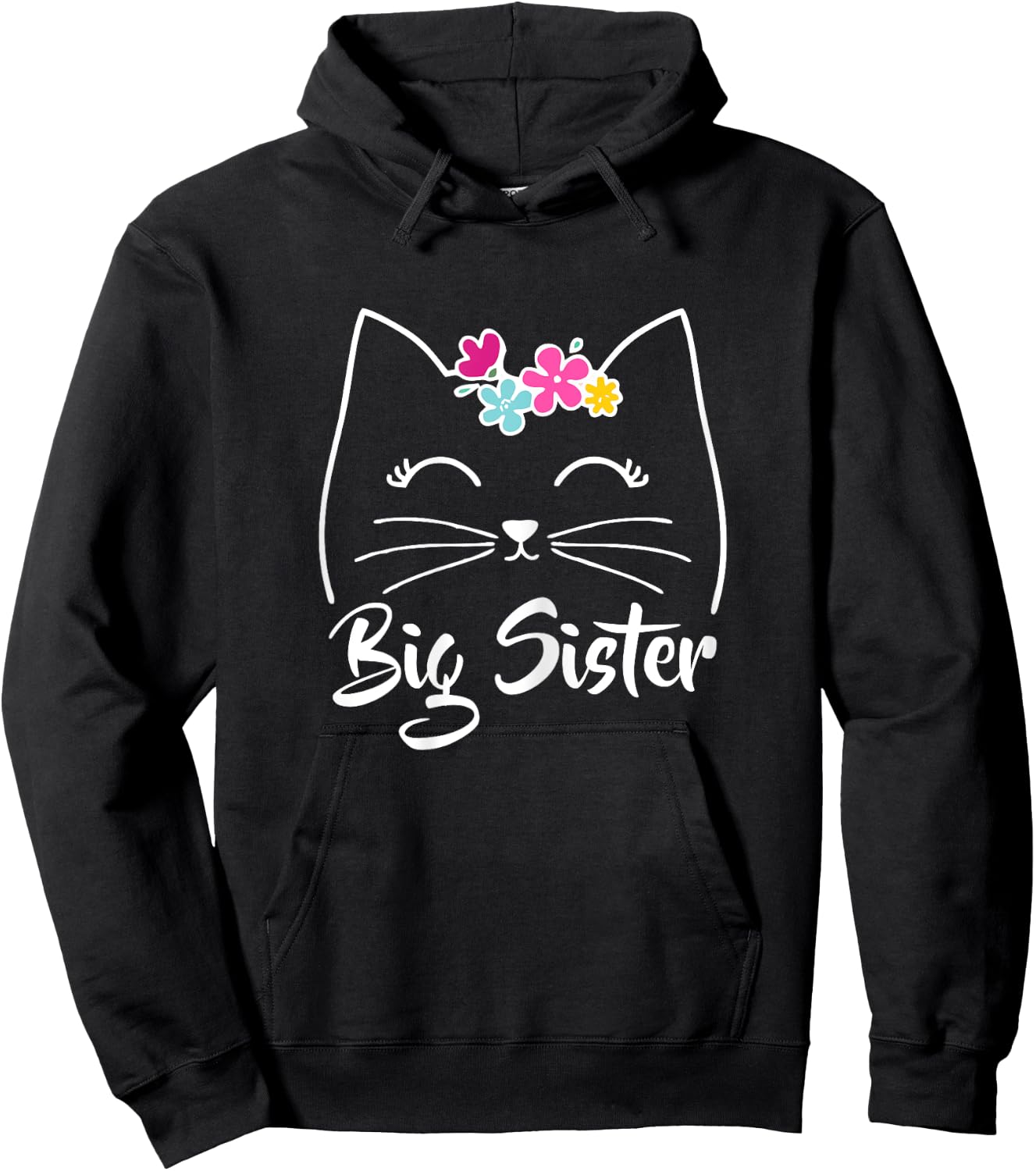 Big Sister Cute Kitty Cat Lover Pets Hoodie - Hoodie | Black