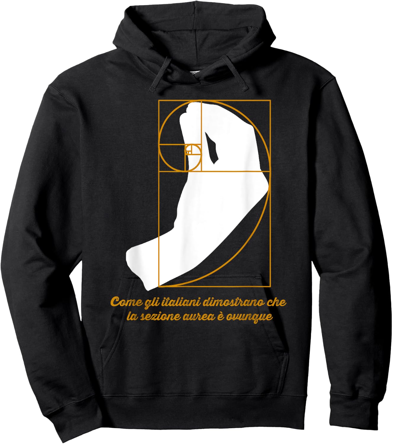 Golden Ratio Math Funny Italian Hand Gesture Fibonacci Hoodie - Hoodie | Black