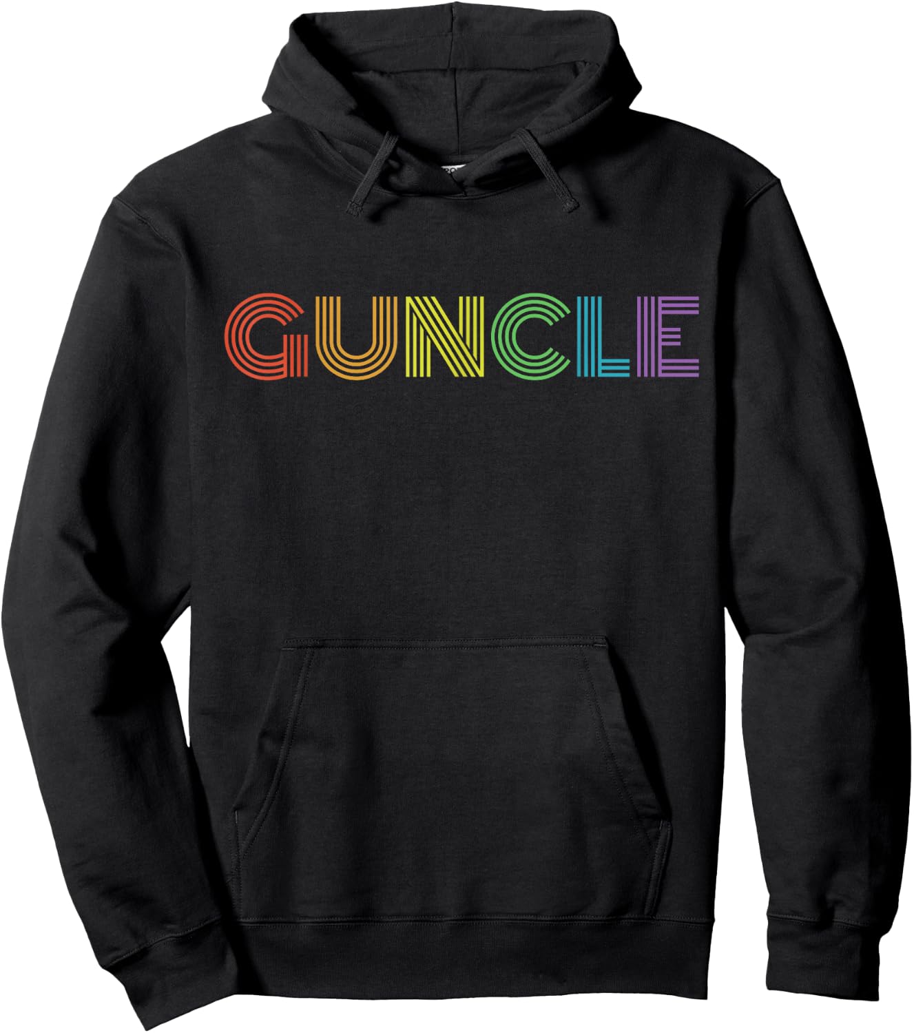 Fabulous Guncle Shirt - New Baby Gay Uncle Rainbow Hoodie - Hoodie | Black