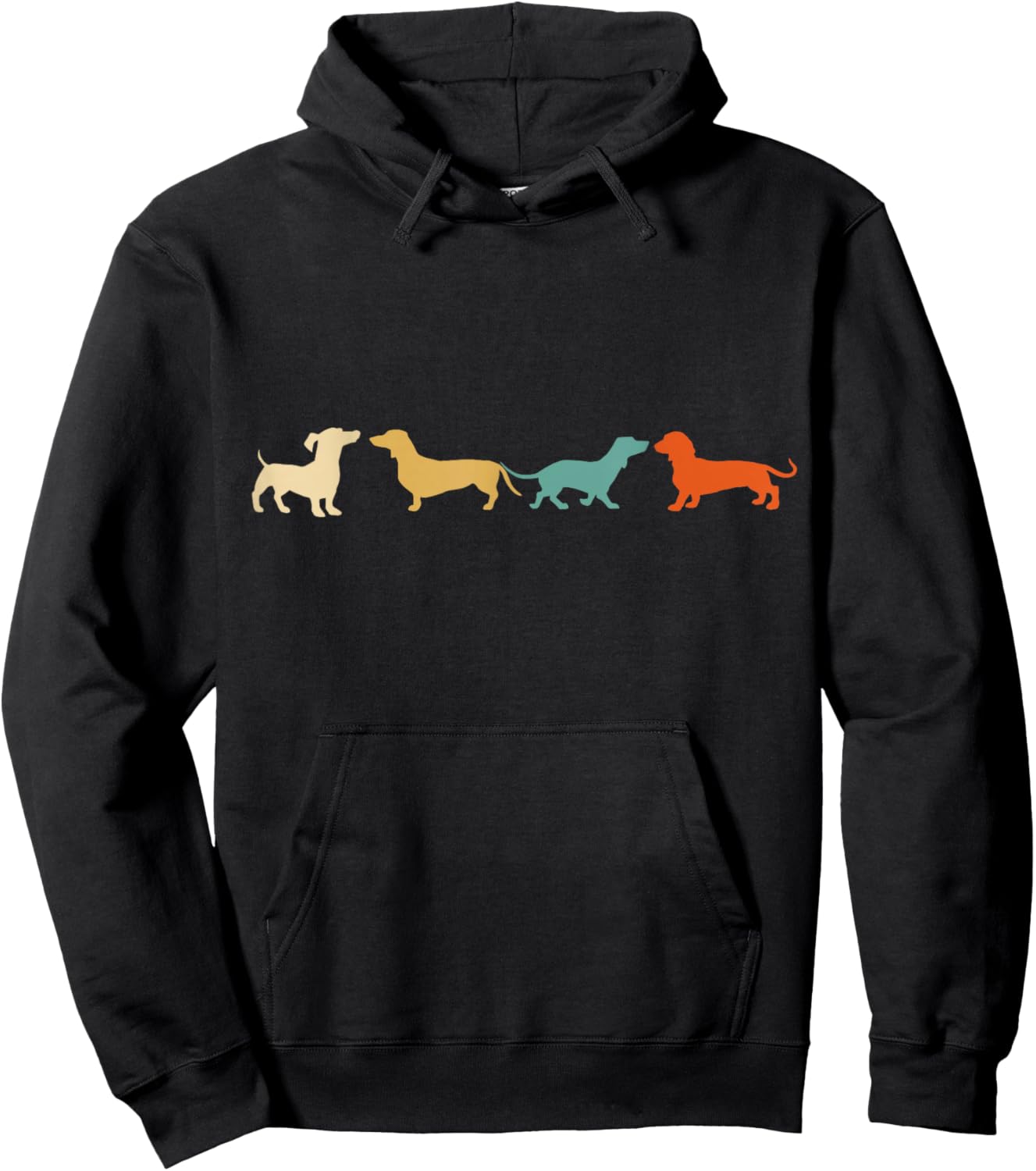 Dachshund Shirt Vintage Retro Wiener Dog Gift Hoodie - Hoodie | Black