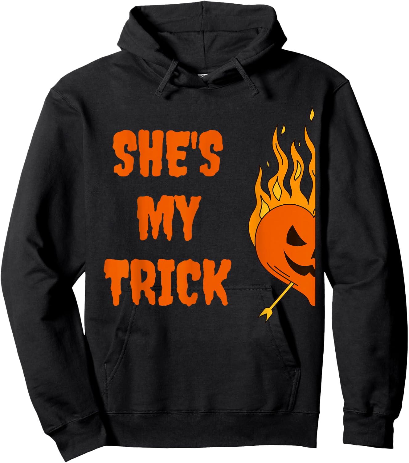 He's My Treat She's My Trick Halloween Matching Set Couples Hoodie - Hoodie | Black