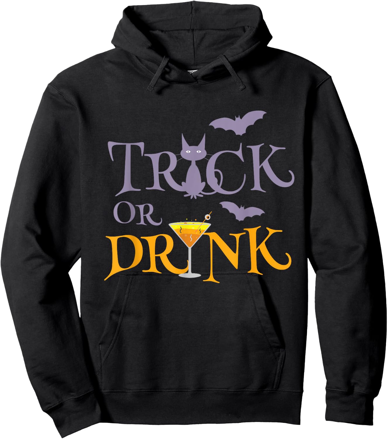 Funny Witch Cocktail Martini Halloween Drink Up Hoodie - Hoodie | Black
