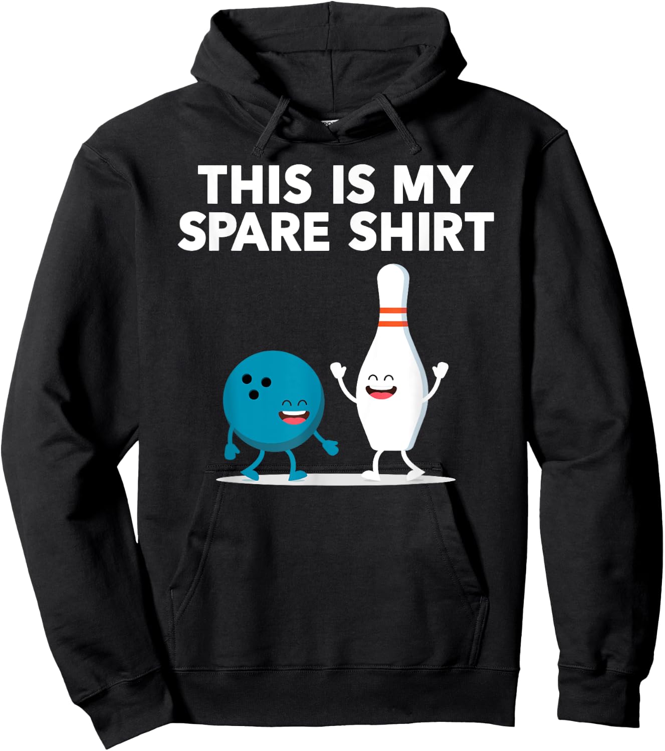Funny Bowling Women Boys & Girls | Spare Shirt Hoodie - Hoodie | Black