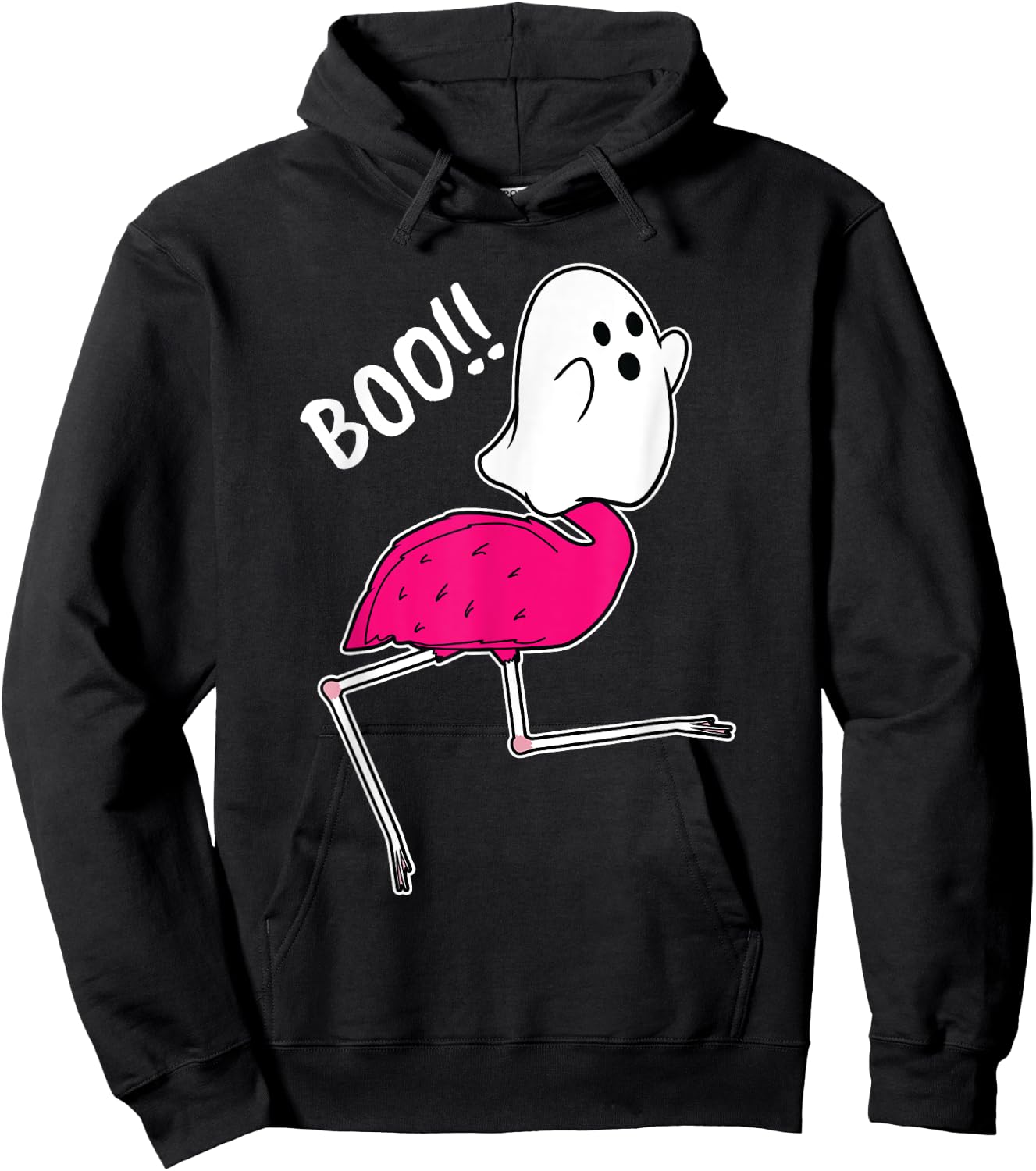 Flamingo Ghost Boo Lazy DIY Halloween Costume Funny Animal Hoodie - Hoodie | Black