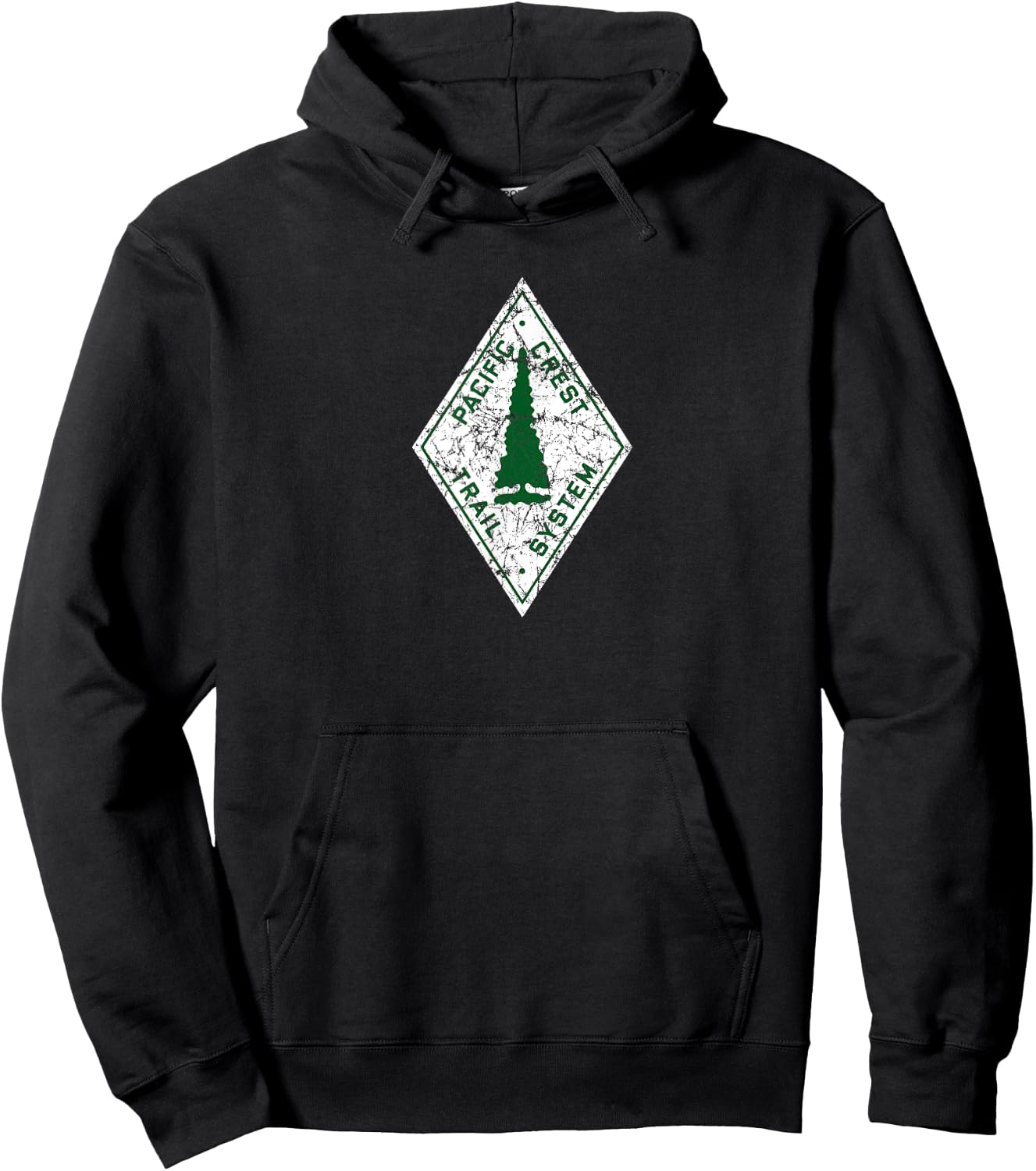 Pacific Crest Trail Marker Distressed , Small, Black Hoodie - Hoodie | Black