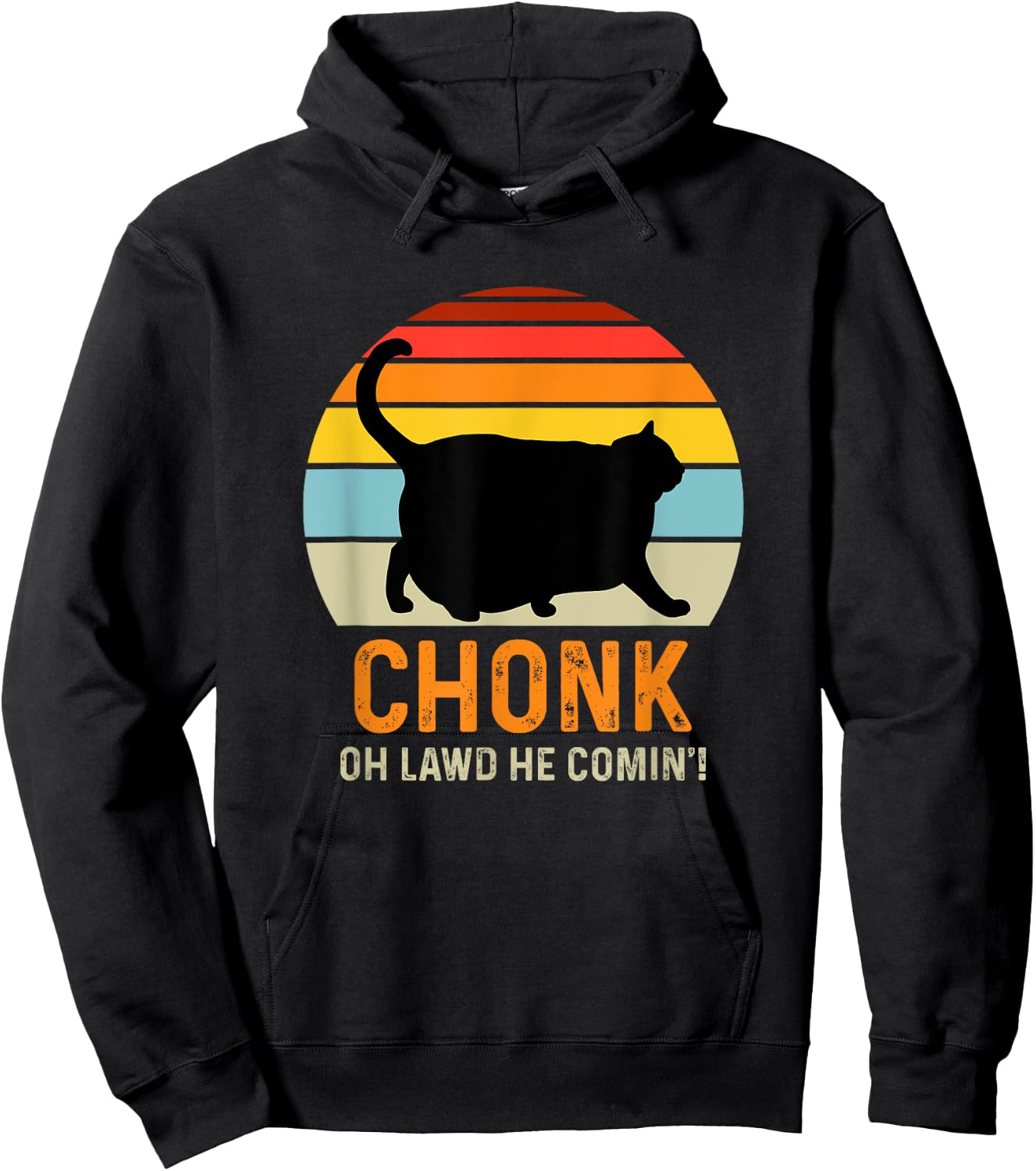 Funny Chonk Cat Meme Women Girls Kids Hoodie - Hoodie | Black