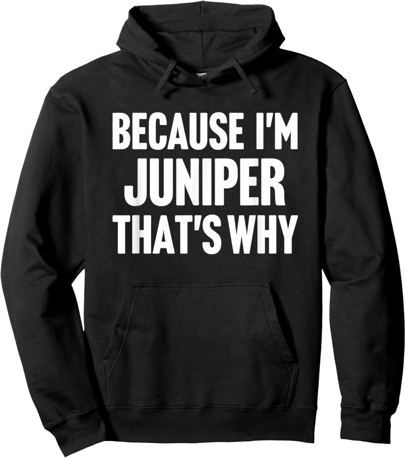 Because I'm Juniper That's Why Am Personalized Name Hoodie - Hoodie | Black