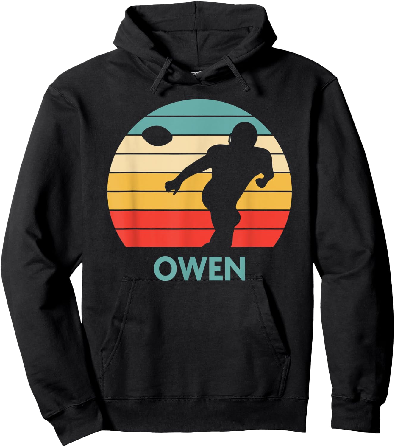 Owen Name Gift Personalized Football Hoodie - Hoodie | Black