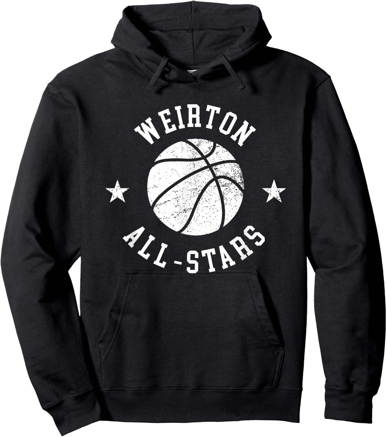 Weirton Vintage All-Stars Retro 80s Basketball Hoodie - Hoodie | Black