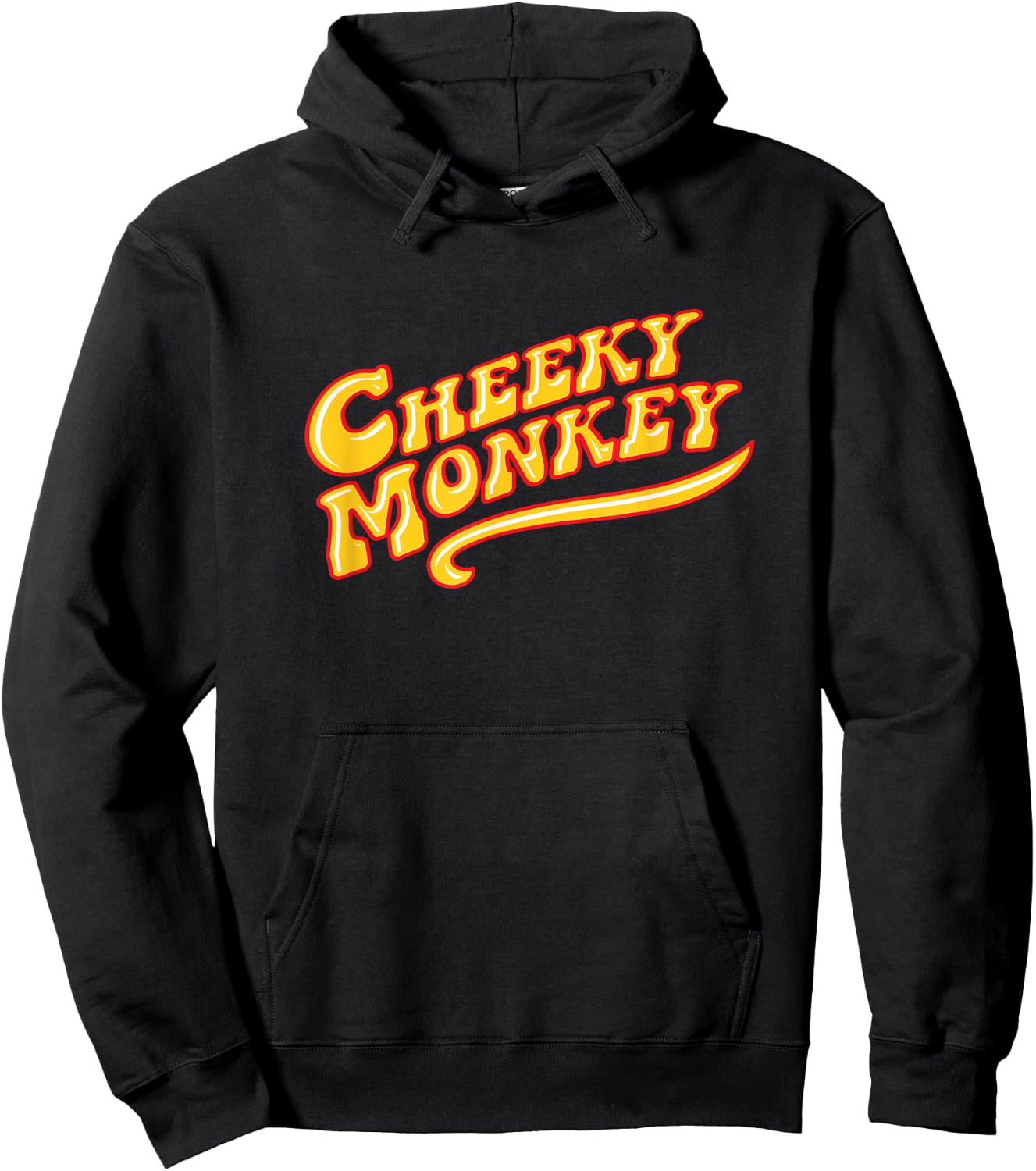 Cheeky Monkey Groovy Text Hoodie - Hoodie | Black