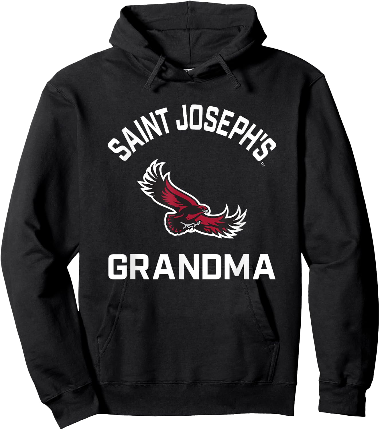 Saint Josephs University Hawks Arched Grandma Hoodie - Hoodie | Black
