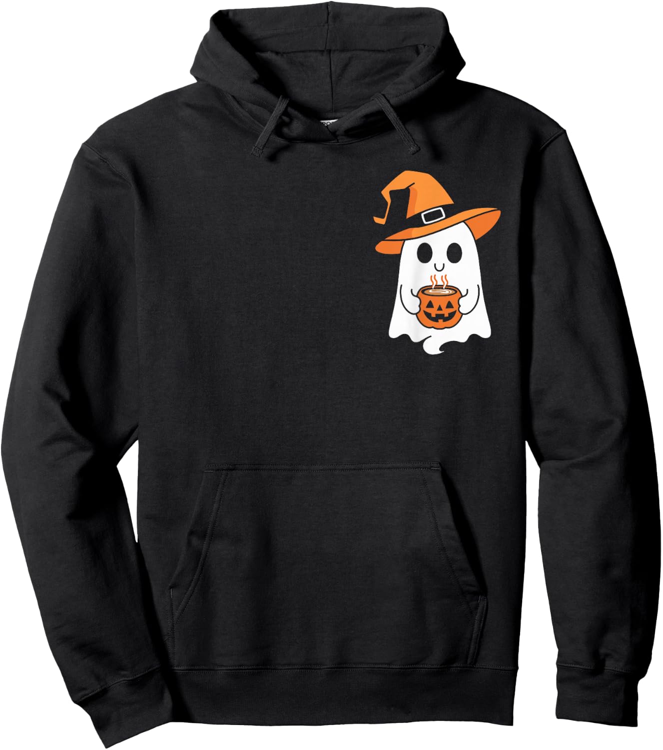 Ghost Drinking Coffee Funny Halloween Costume Coffee Lover Hoodie - Hoodie | Black
