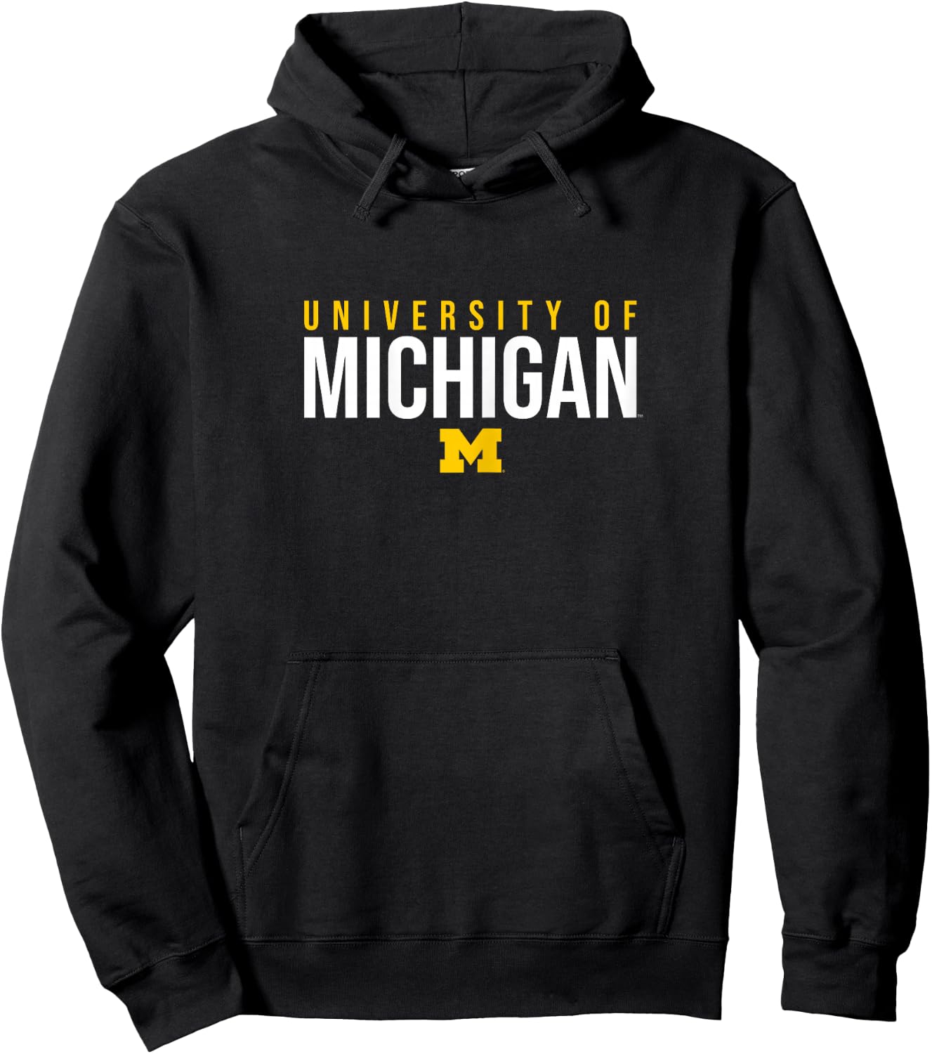University of Michigan Wolverines U of M Stacked Hoodie - Hoodie | Black