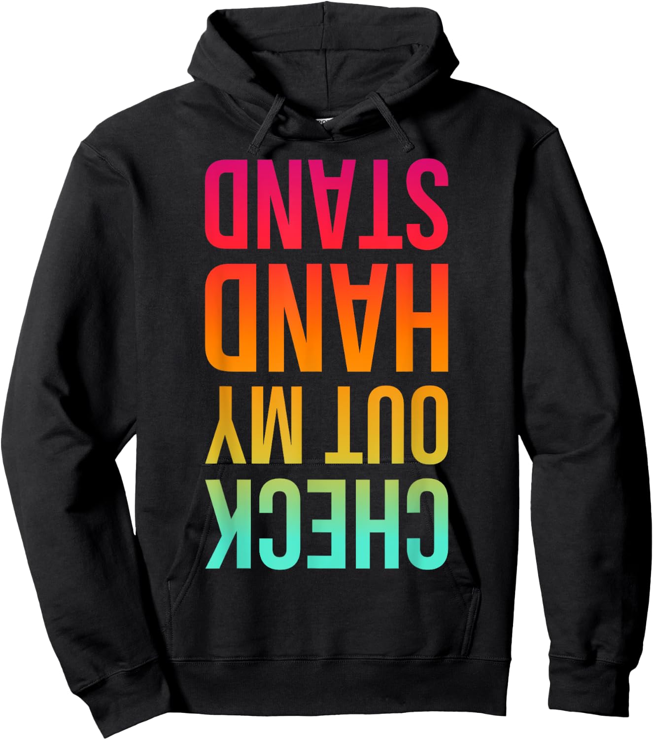 Check Out My Handstand Funny Gymnastics Boys Girls Hoodie - Hoodie | Black