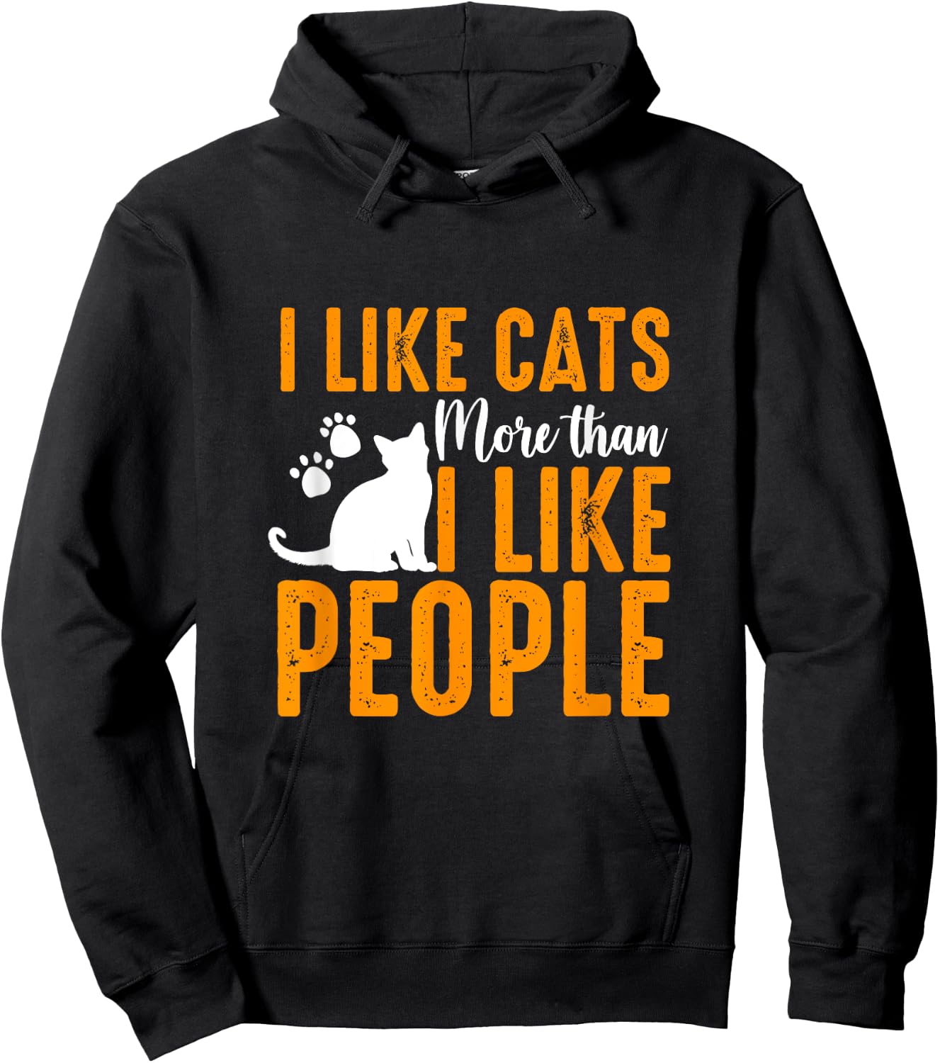 I Like Cats More Than People Funny Pet Lover Present Idea Hoodie - Hoodie | Black