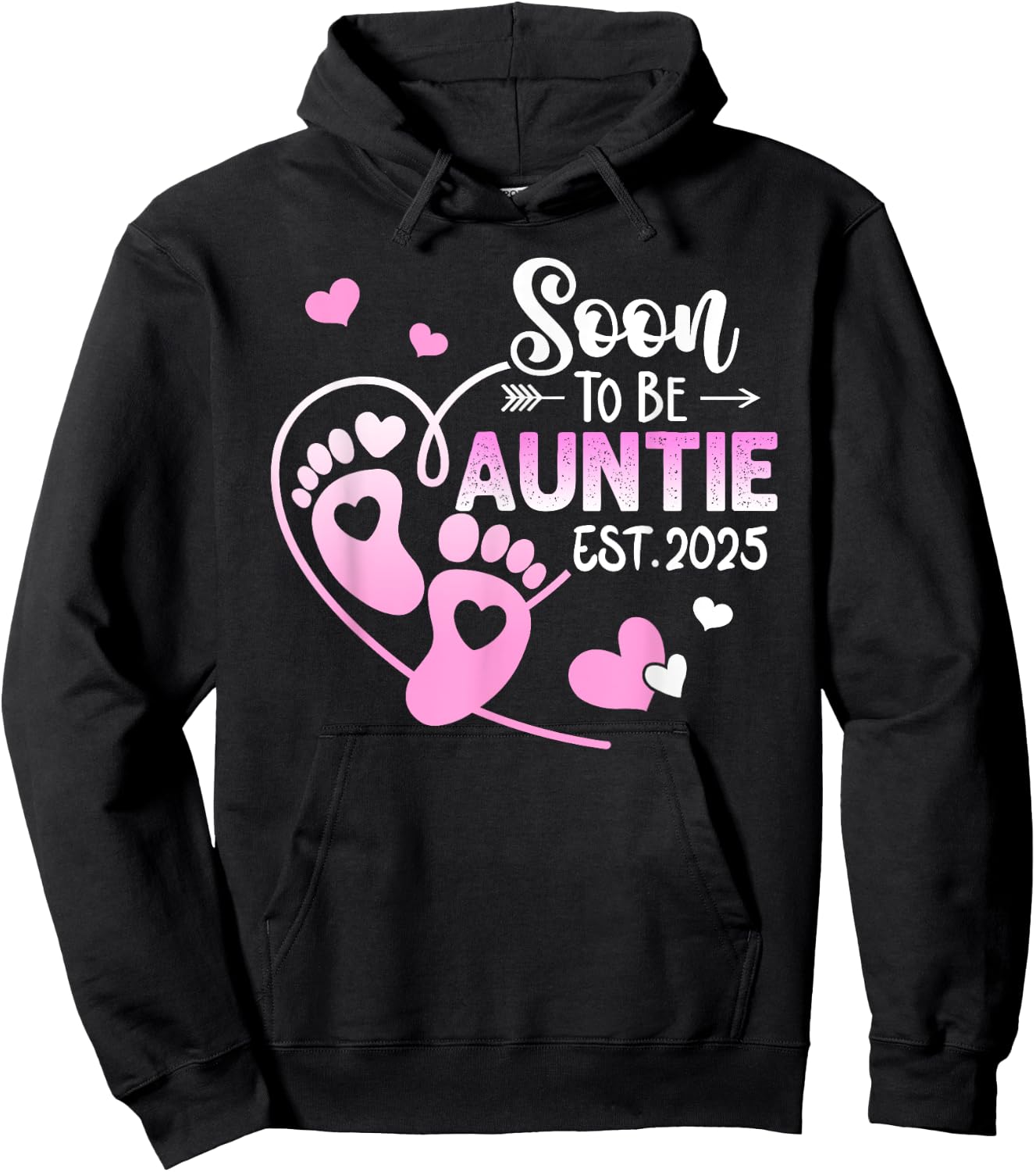 Coming Soon 2025 Soon To Be Auntie est. 2025 Hoodie - Hoodie | Black